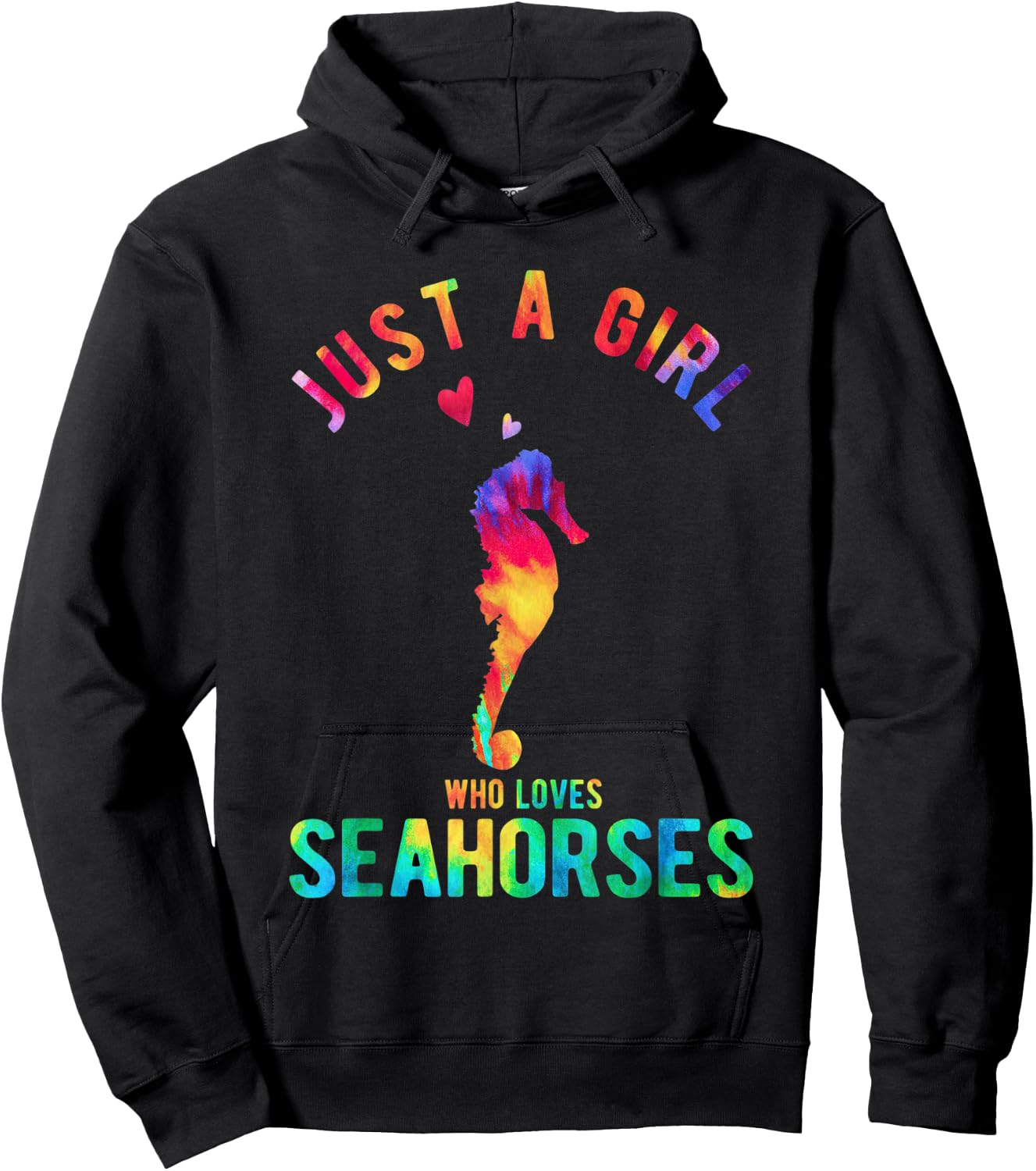 Just A Girl Who Loves Seahorses Seahorse Girl Funny Seahorse Hoodie - Hoodie | Black