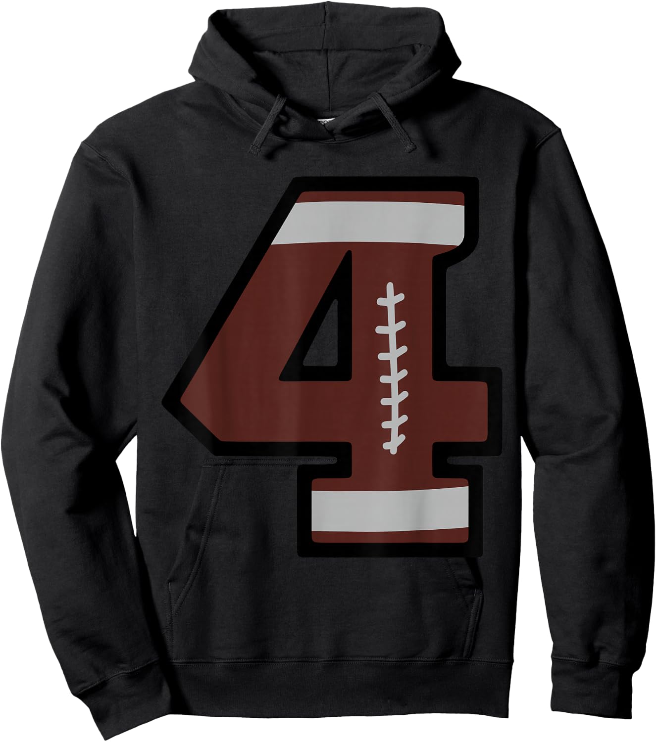 Number #4 Football Hoodie - Hoodie | Black