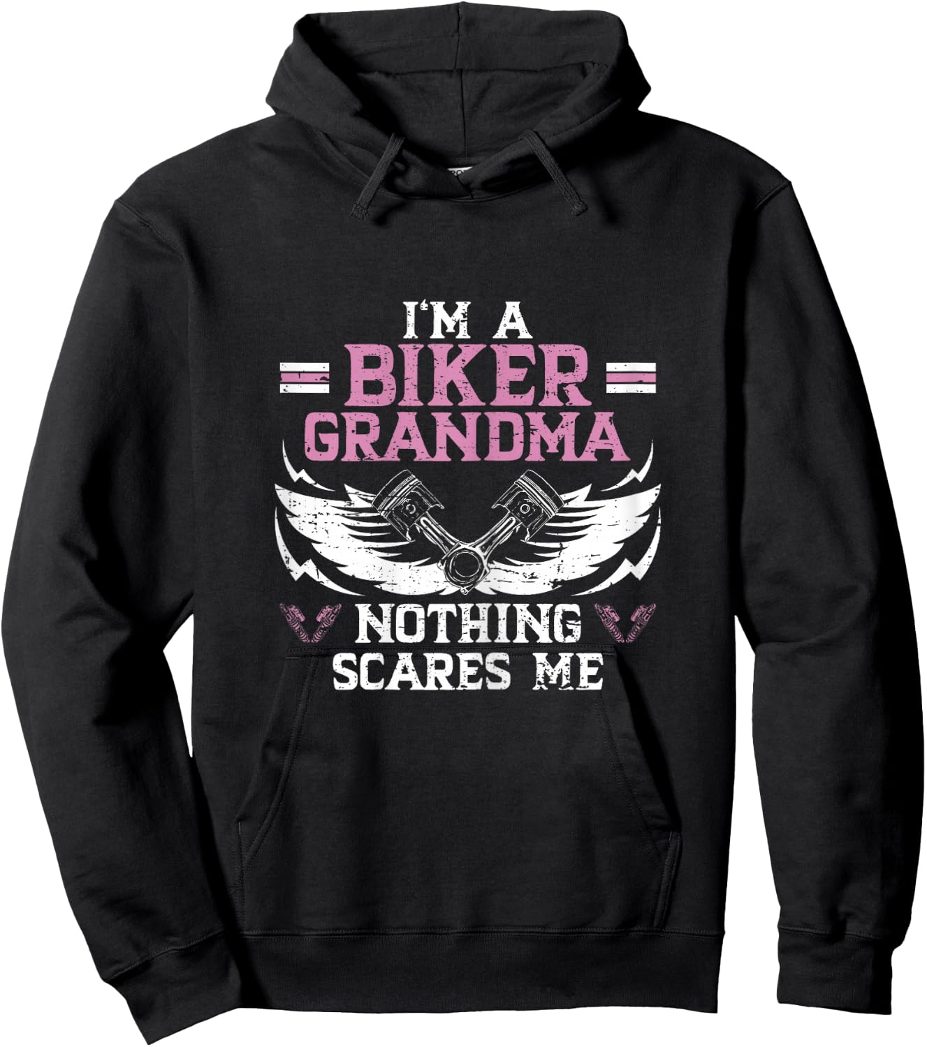 Biker Grandma Motorcycle Vintage Grandmother Motorbike Hoodie - Hoodie | Black