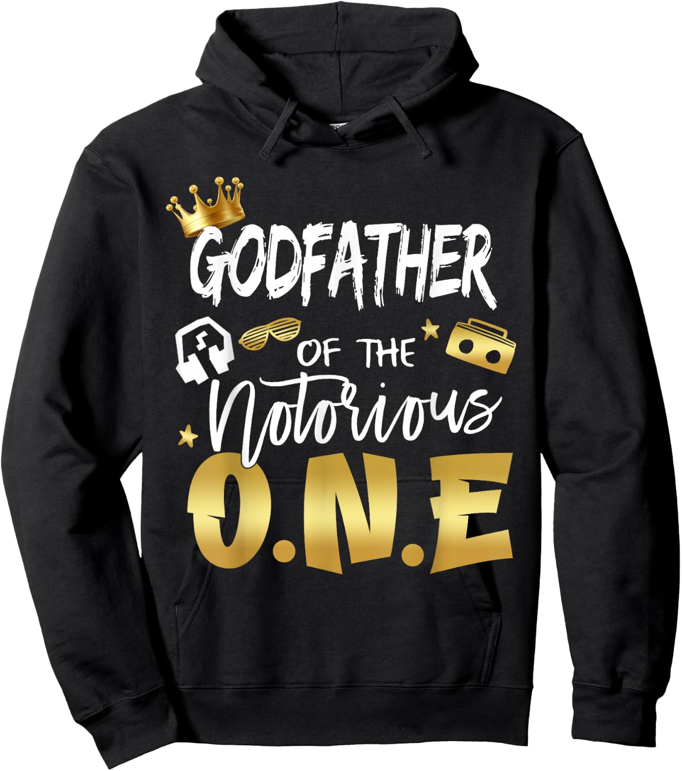 Godfather Of The Notorious One Old School 1st Birthday Hoodie - Hoodie | Black