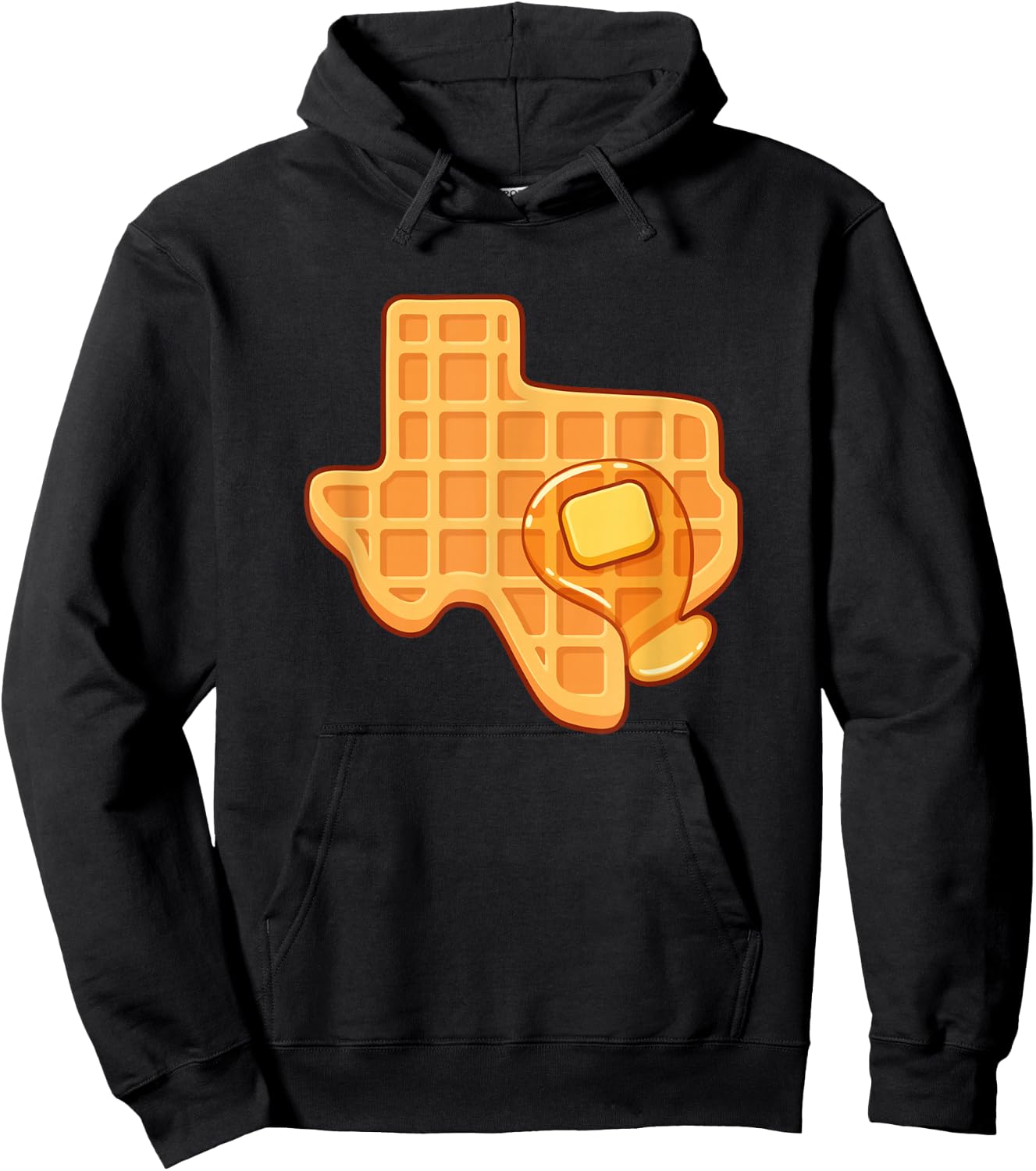 Funny Texas Shaped Waffle With Syrup And Butter Austin City Hoodie - Hoodie | Black