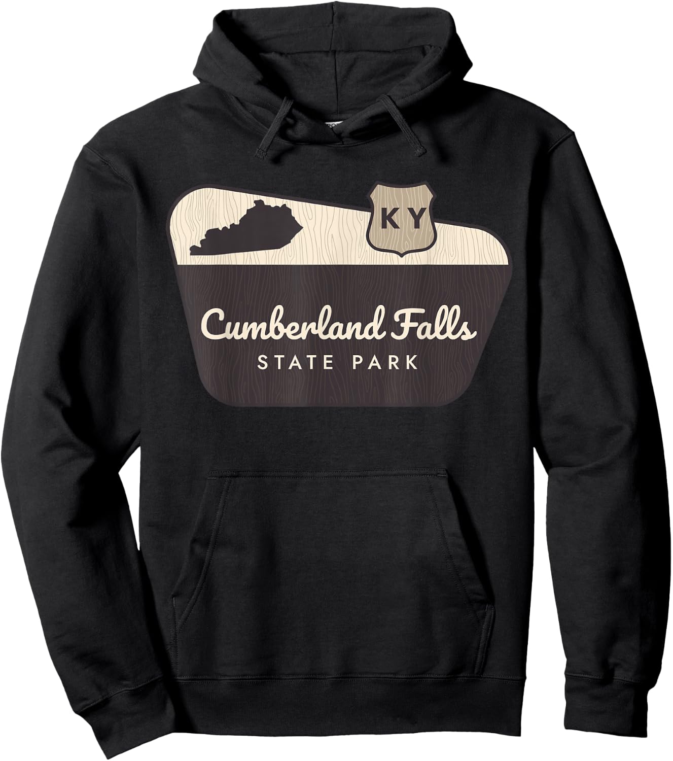 Cumberland Falls State Park Kentucky Welcome Sign Vacation Hoodie - Hoodie | Black