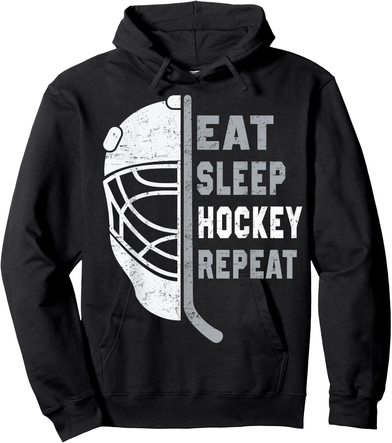 Eat Sleep Hockey Repeat Hockey Lovers Kids Youth Women Hoodie - Hoodie | Black