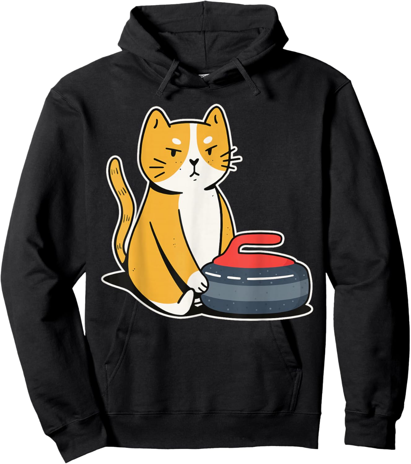 Curler Cat I Cat Curling I Curling Player Hoodie - Hoodie | Black