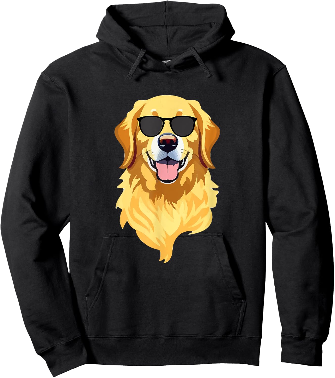 Funny Golden Retriever Wearing Sunglasses Cute Dog Lover Hoodie - Hoodie | Black