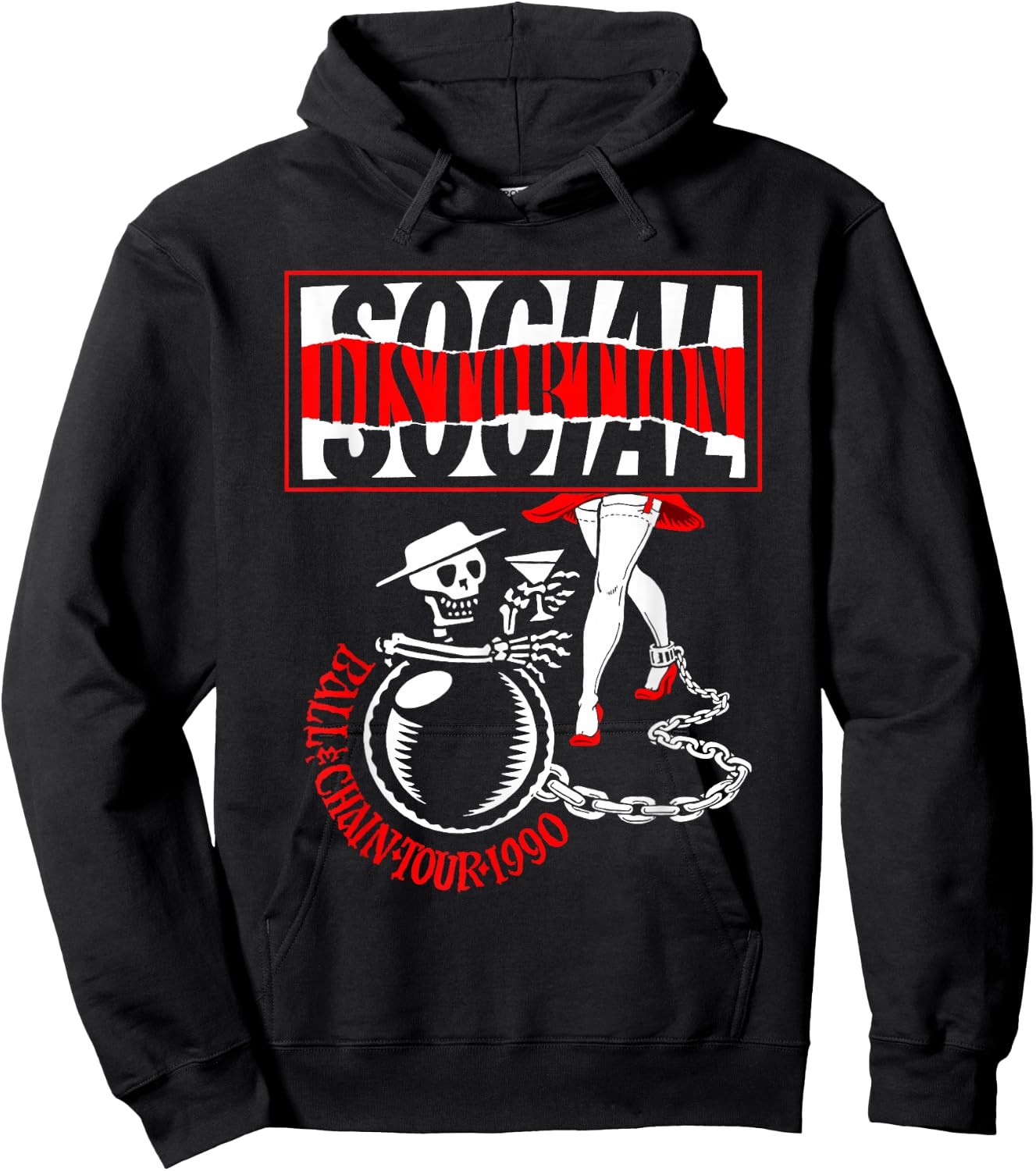 Official Social Distortion Ball and Chain Hoodie - Hoodie | Black