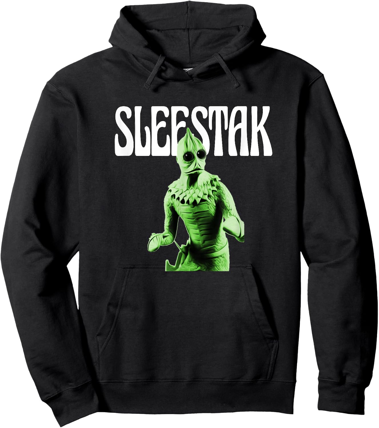 Retro Sleestak reptilian alien graphic Hoodie - Hoodie | Black