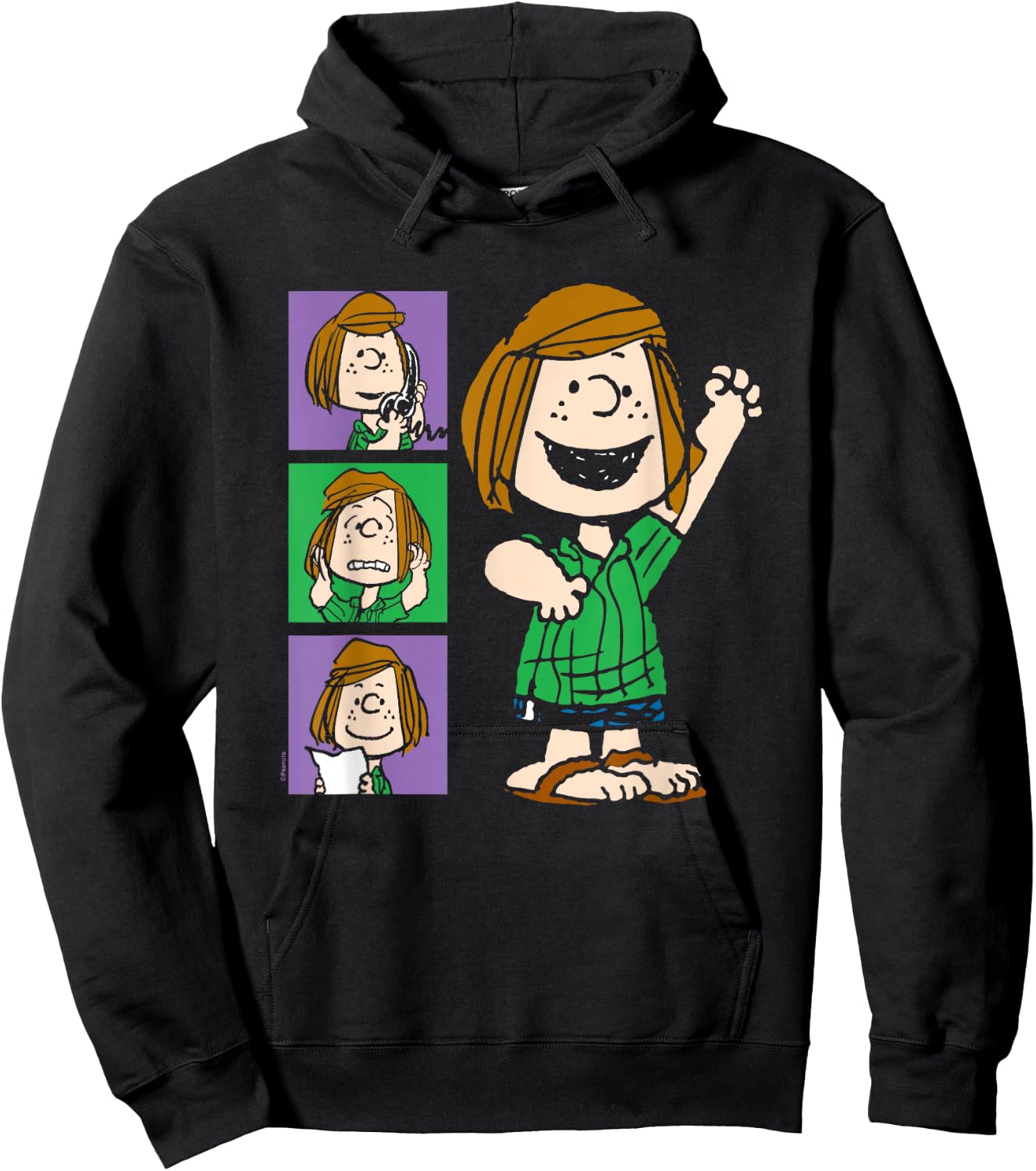 Peanuts - Patty Grid Hoodie - Hoodie | Black