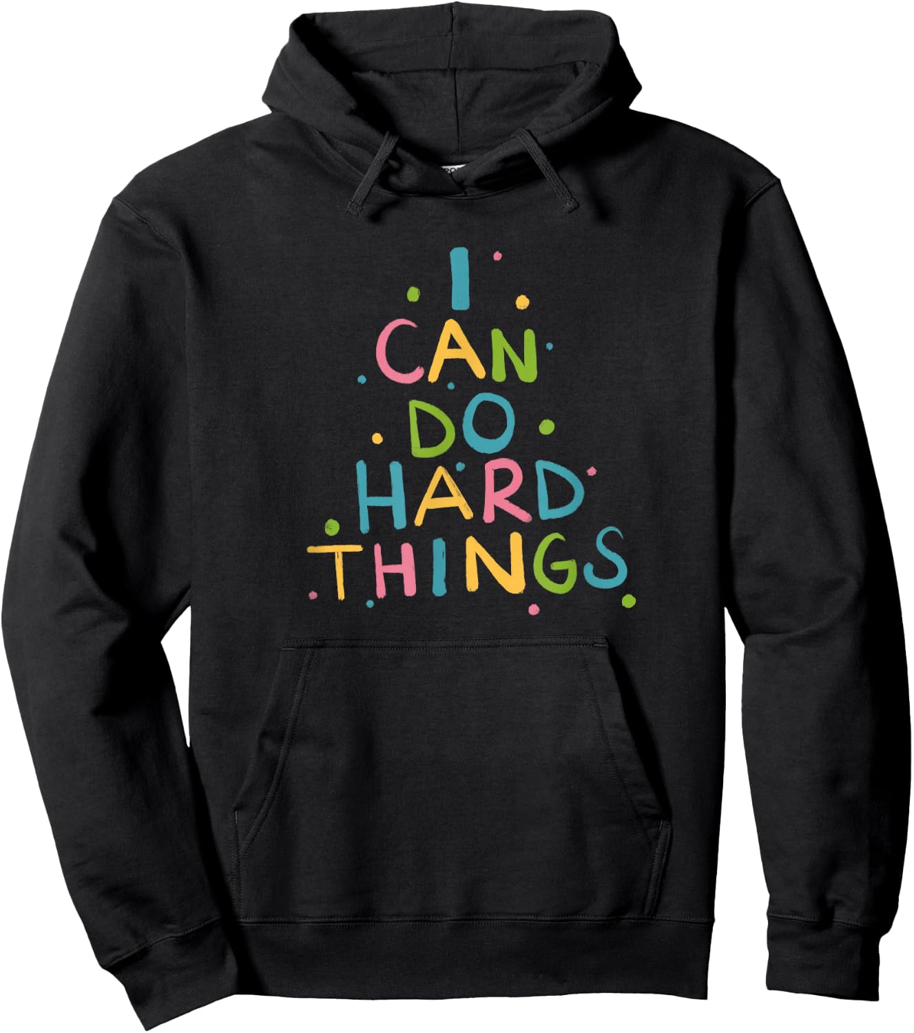 Trendy Teacher Swag I Can Do Hard Things -Adults, Kids Elementary Teacher Black Small Hoodie - Hoodie | Black