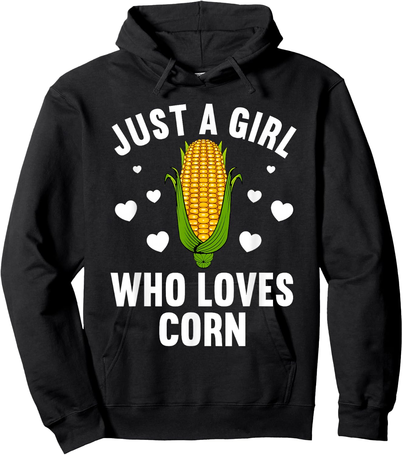 Cute Corn Art Girls Kids Kernel Corn Cob Lovers Hoodie - Hoodie | Black