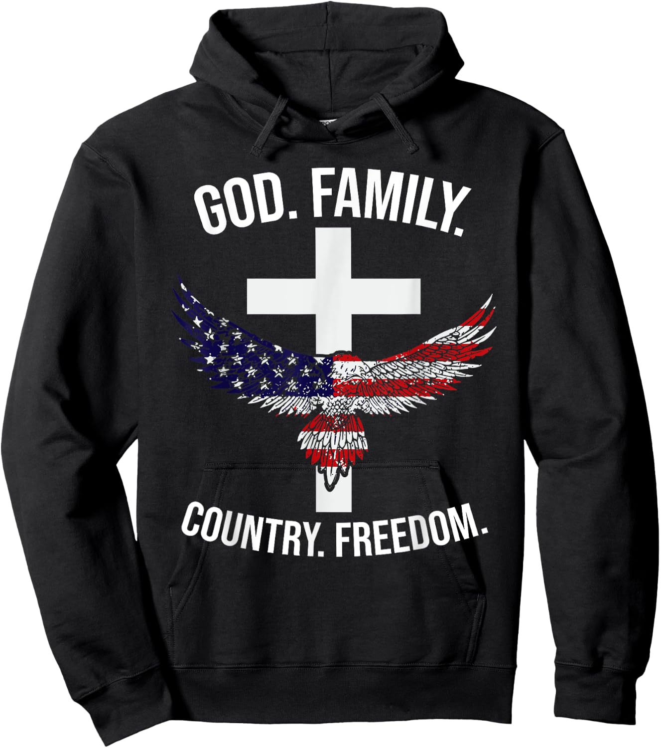 God Family Country Freedom Patriotic Country Music Lover Men Hoodie - Hoodie | Black