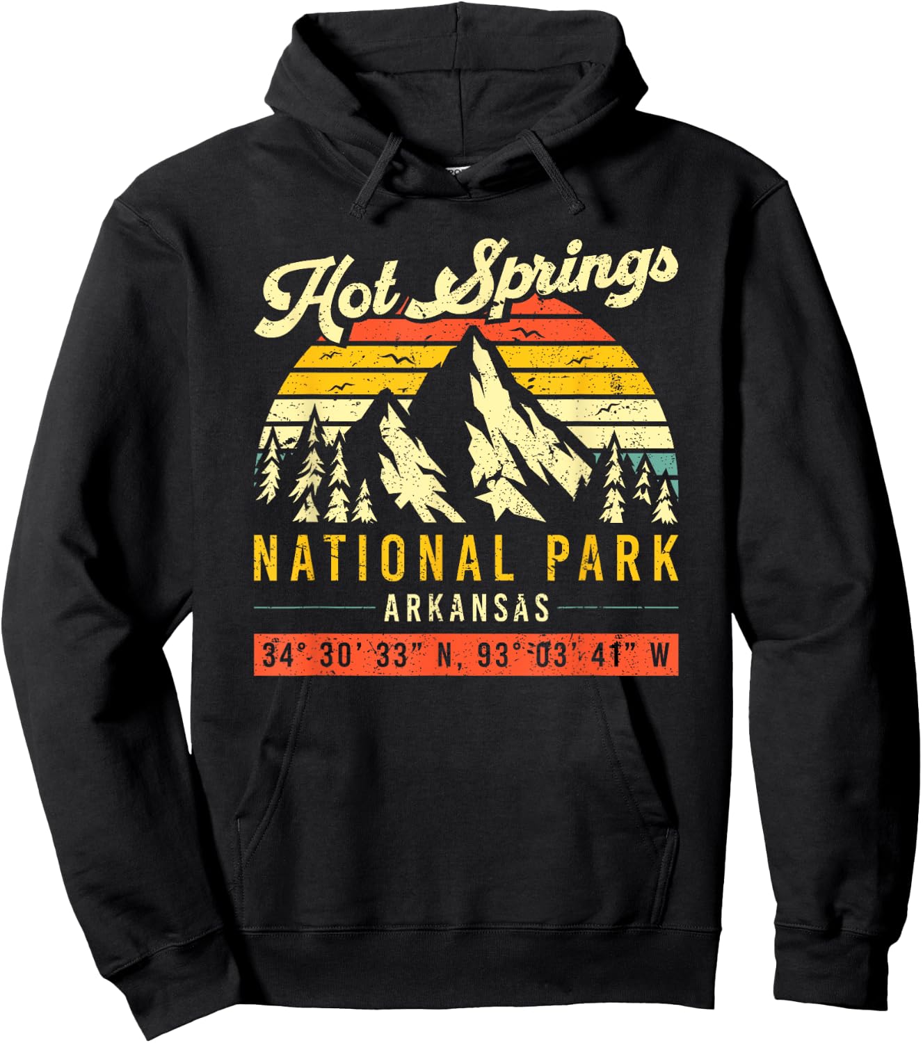 Hot Springs Vintage Retro Arkansas National Park Hoodie - Hoodie | Black