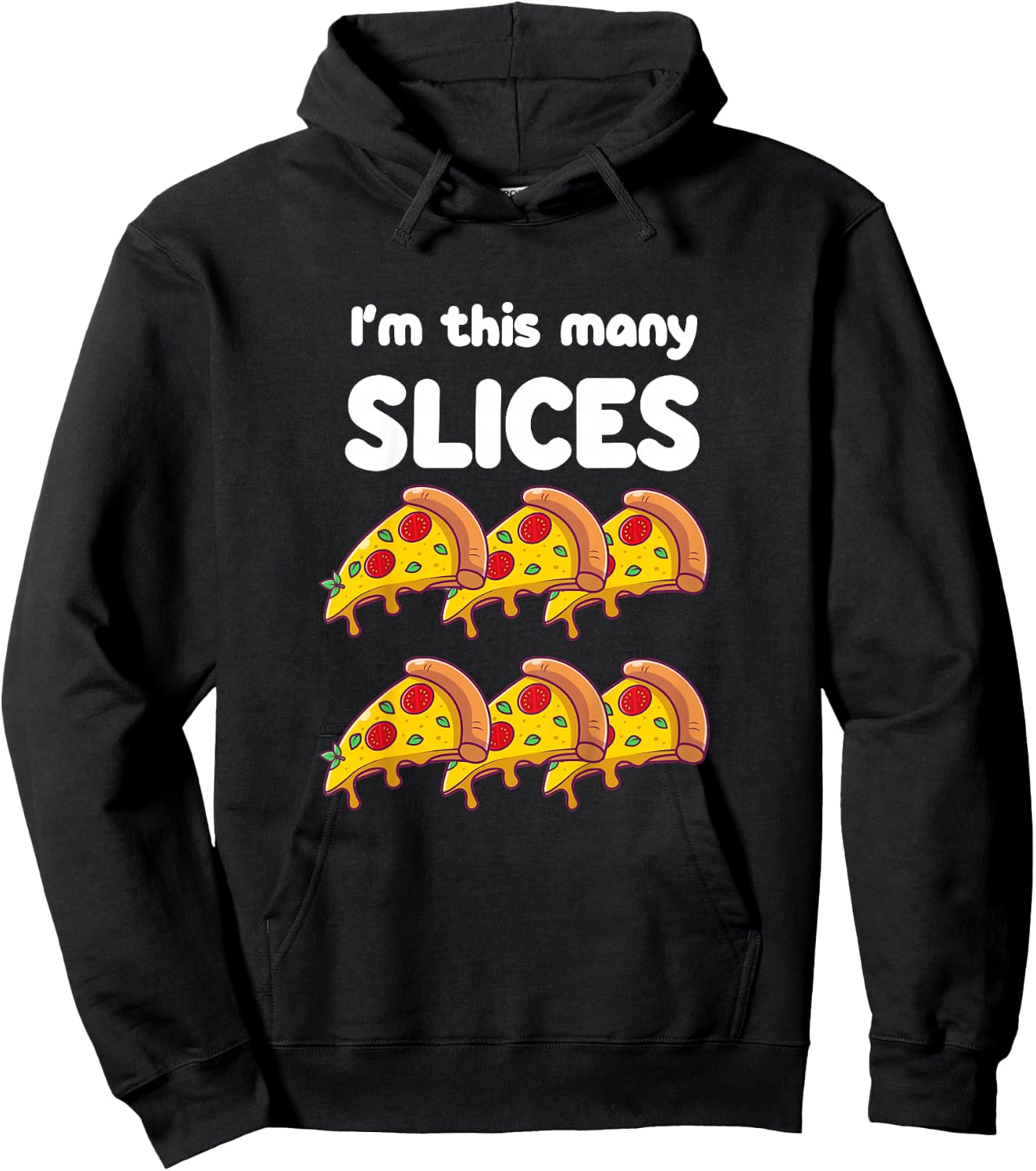 Cute Pizza 6th Birthday I'm This Many Slices 6-Year-Old Hoodie - Hoodie | Black