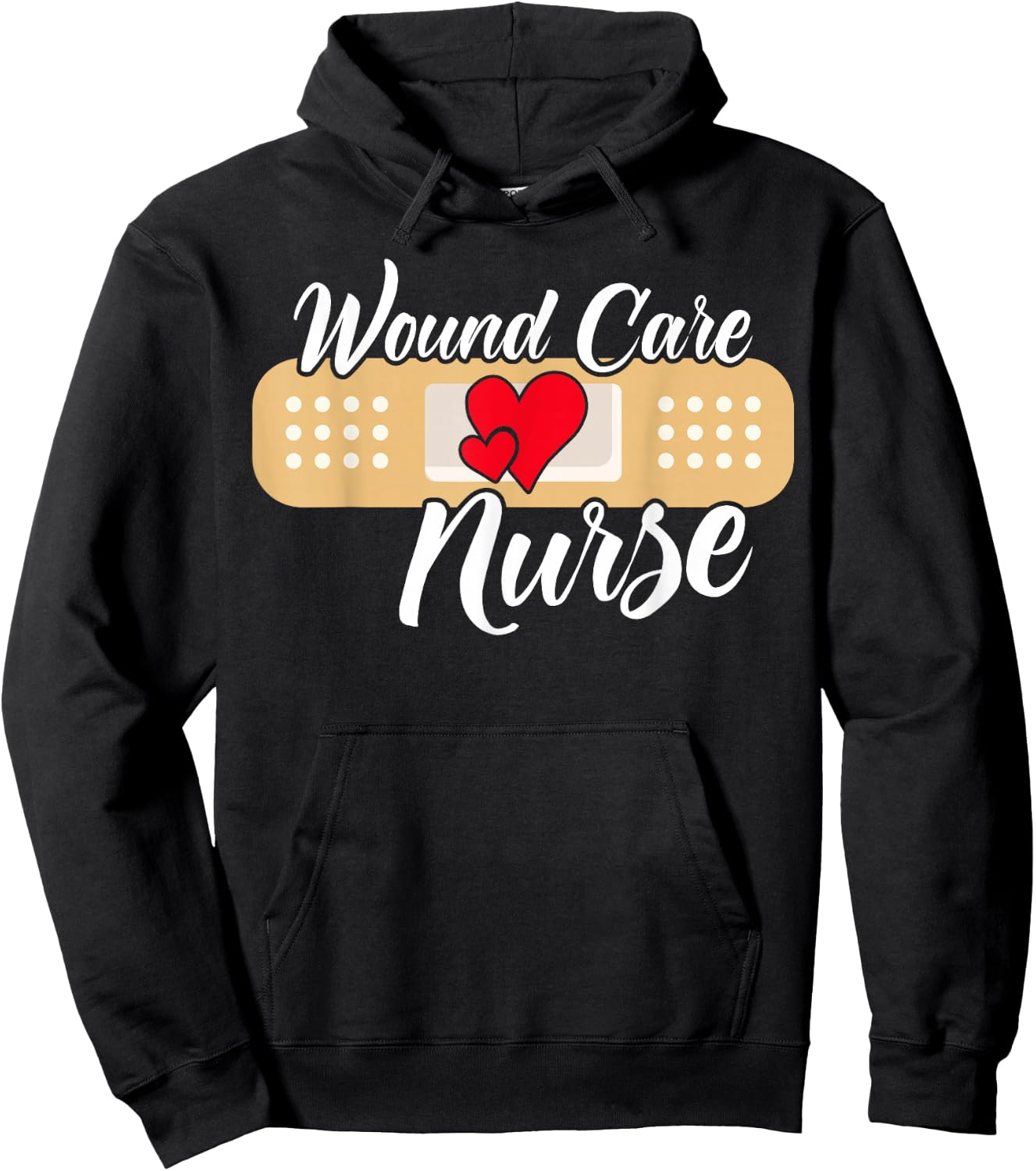 Cute Wound Care Nurse Heart Hoodie - Hoodie | Black