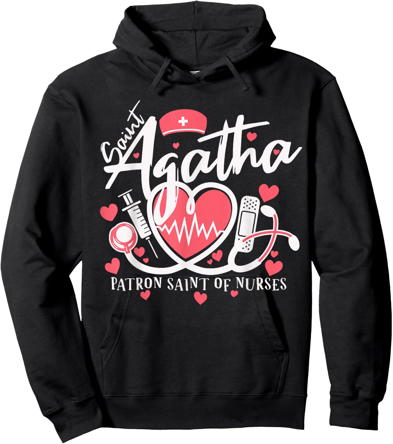 St Agatha Patron Saint of Nurses National Nurses Day Week Hoodie - Hoodie | Black