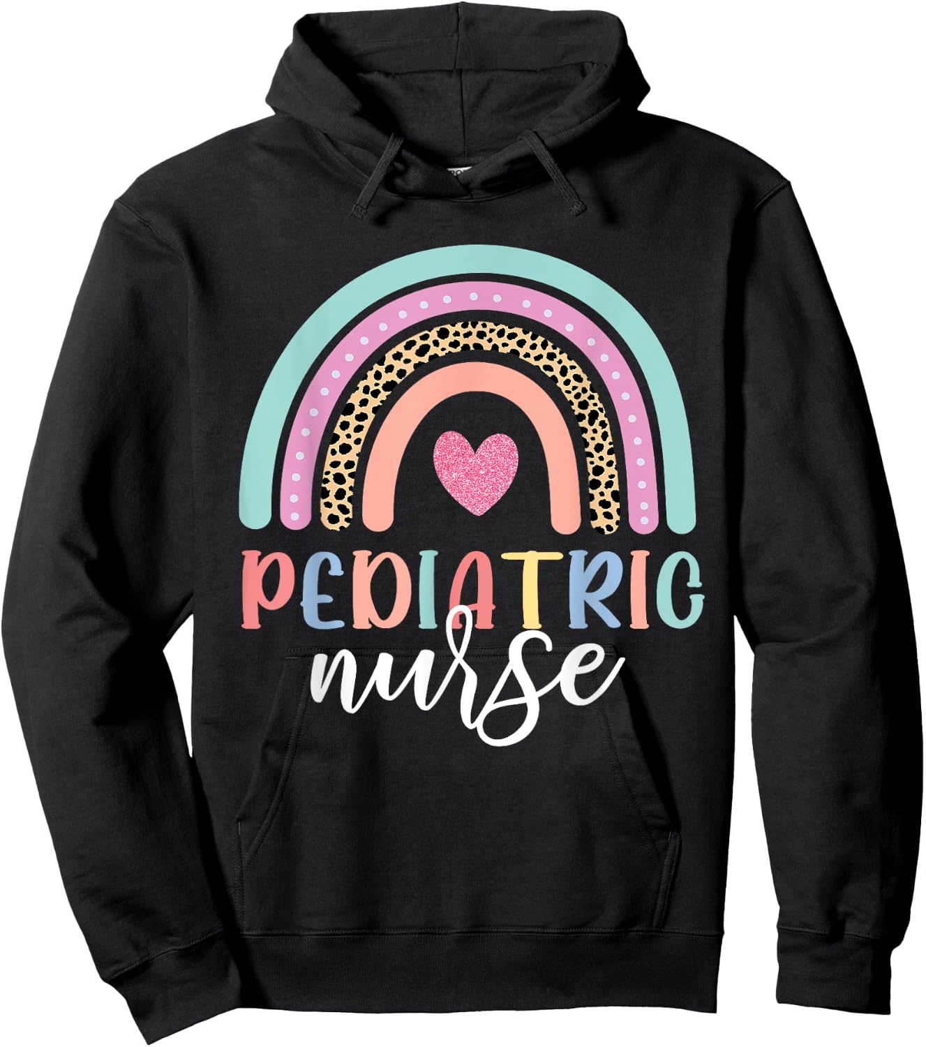 Cute Pediatric Nure Peds Nurse Nursing School Team Rainbow Hoodie - Hoodie | Black