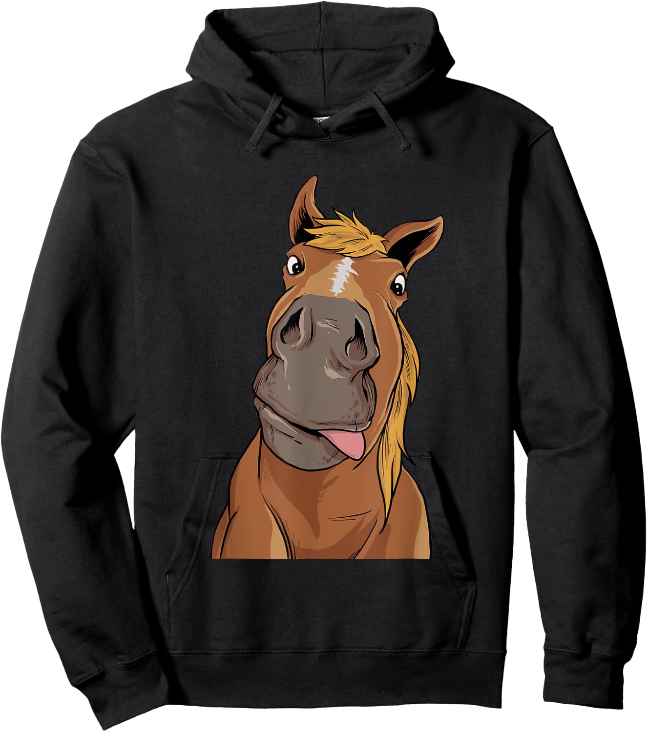 Hilarious Horse Face - Horses Horseman Equestrian Riding Hoodie - Hoodie | Black