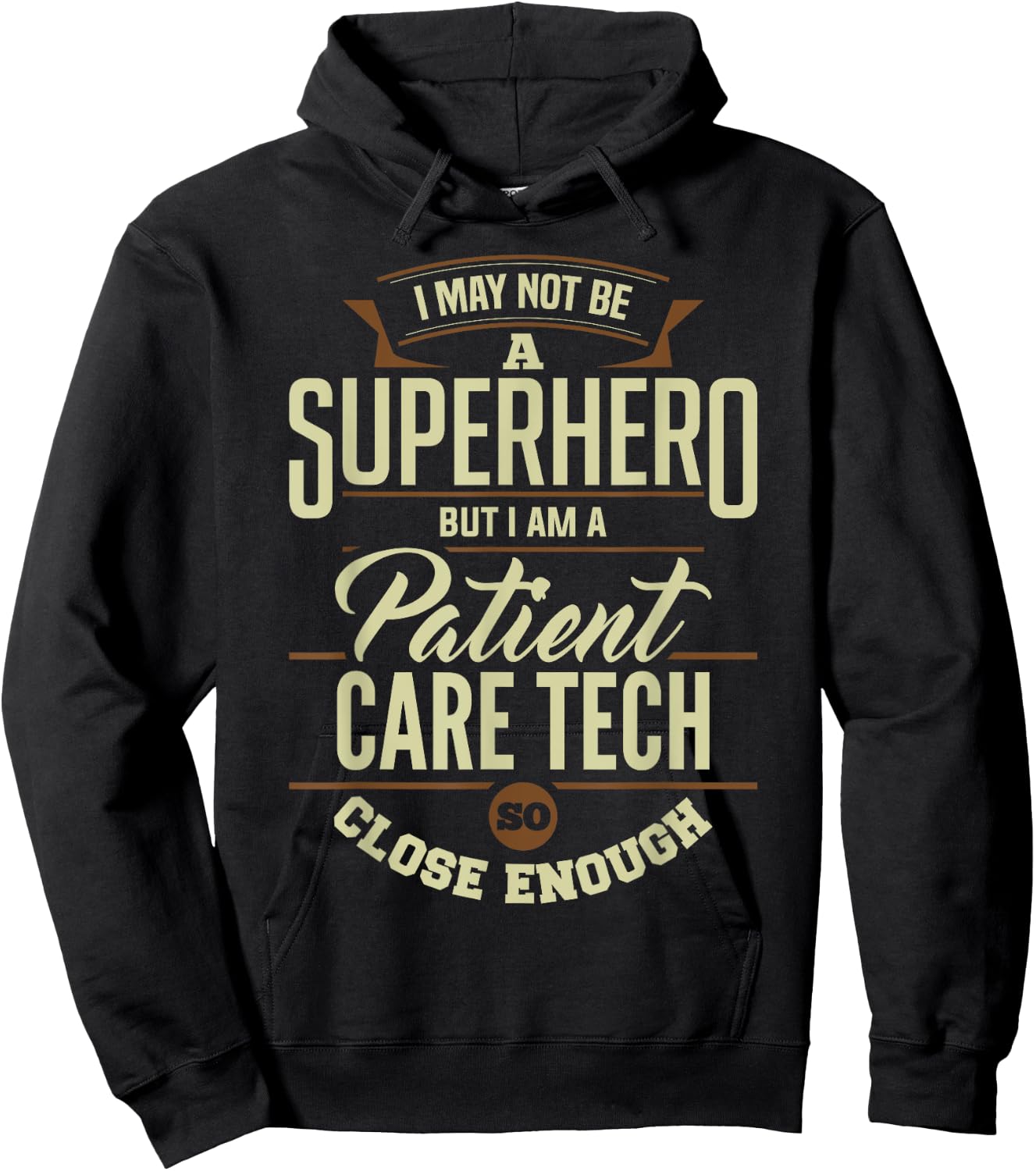 Superhero Patient Care Tech PCT Medical Technician Apparel Hoodie - Hoodie | Black