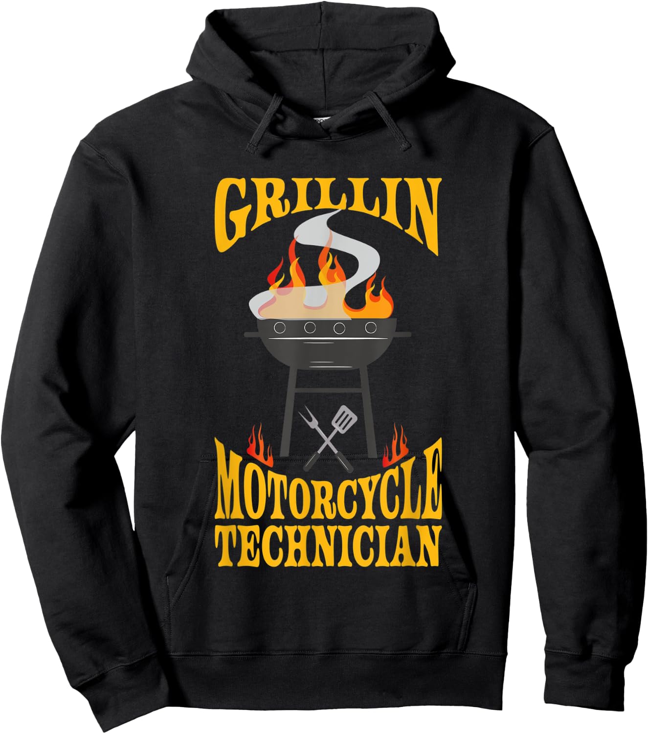 Motorcycle Technician BBQ Grill Smoker & Barbecue Chef Hoodie - Hoodie | Black