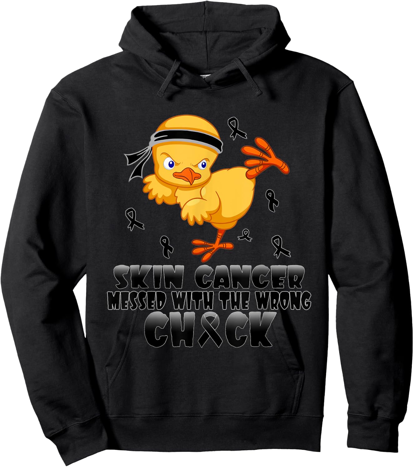 Skin Cancer Messed With The Wrong Chick Hoodie - Hoodie | Black