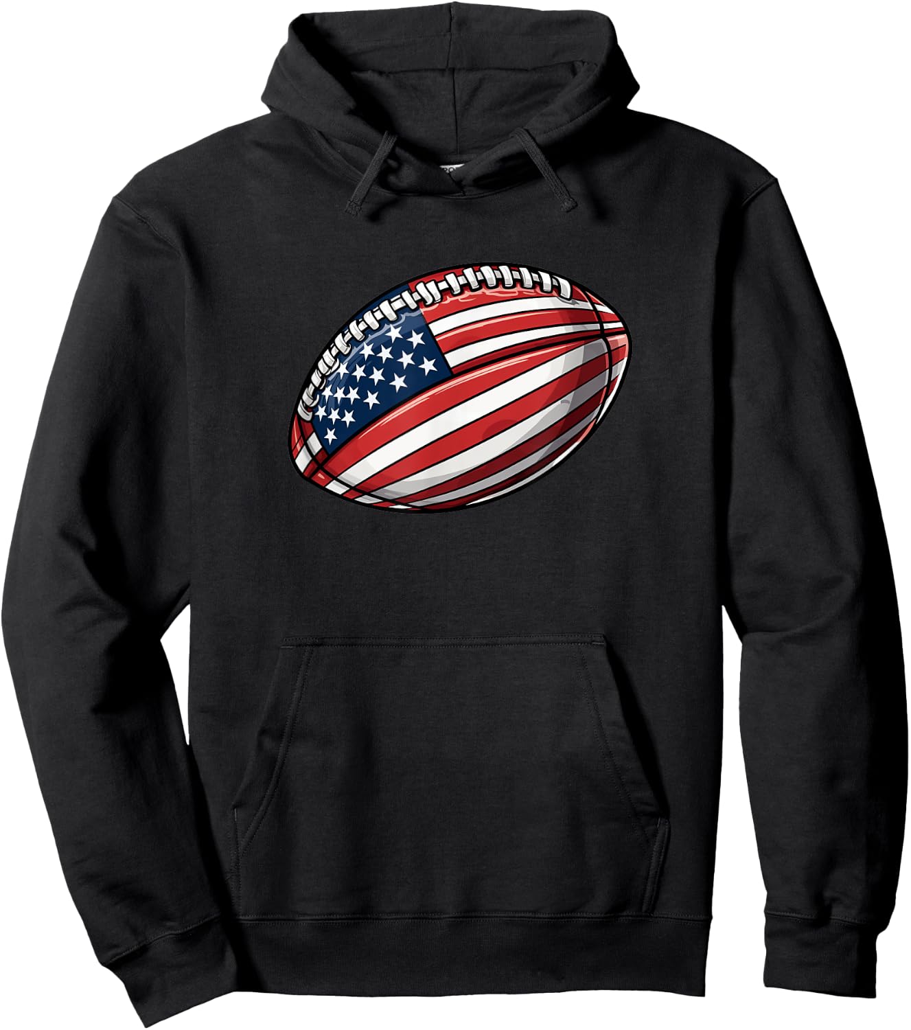 American Football 4th July American Flag Patriotic Football Hoodie - Hoodie | Black