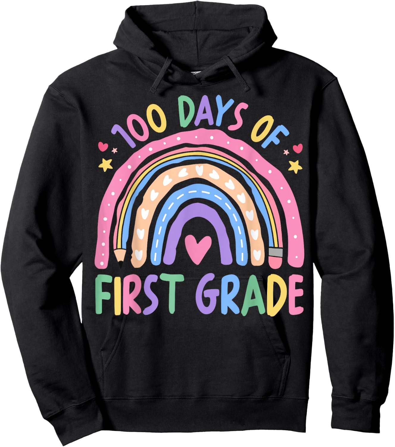 Happy 100th Day of 1st Grade Teacher Kids 100 Days Smarter Hoodie - Hoodie | Black