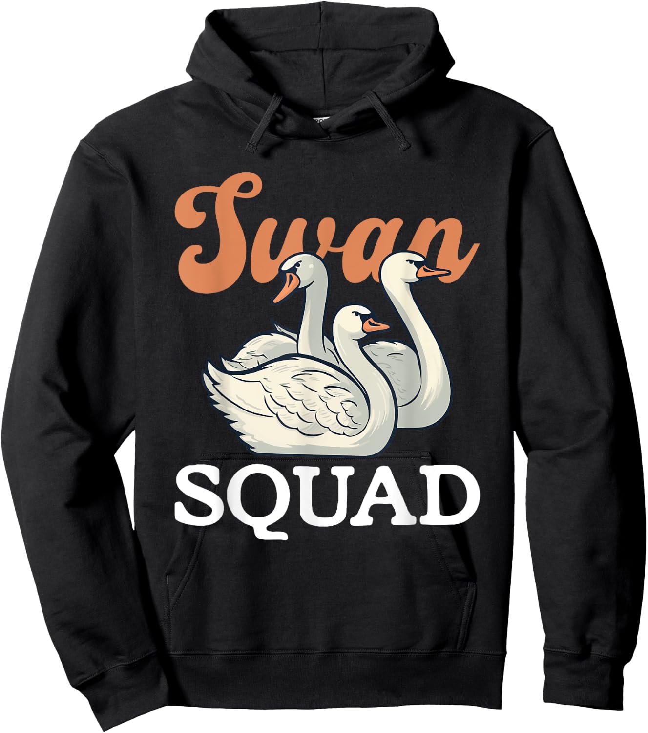 Swan Squad Nature Lover Wildlife Forest Animals Hoodie - Hoodie | Black
