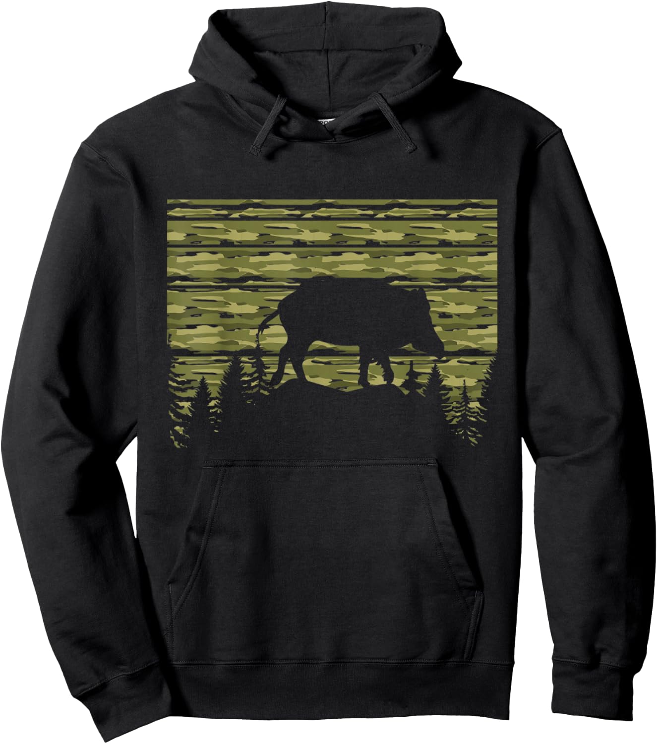 American Hog Hunter for Hog with Camouflage pattern Hoodie - Hoodie | Black