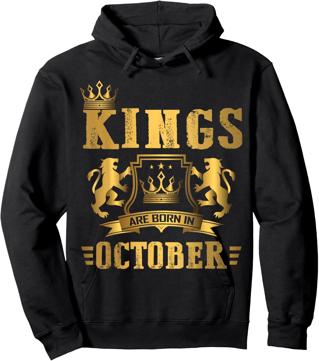 Kings Are Born in October - October Birthday Hoodie - Hoodie | Black
