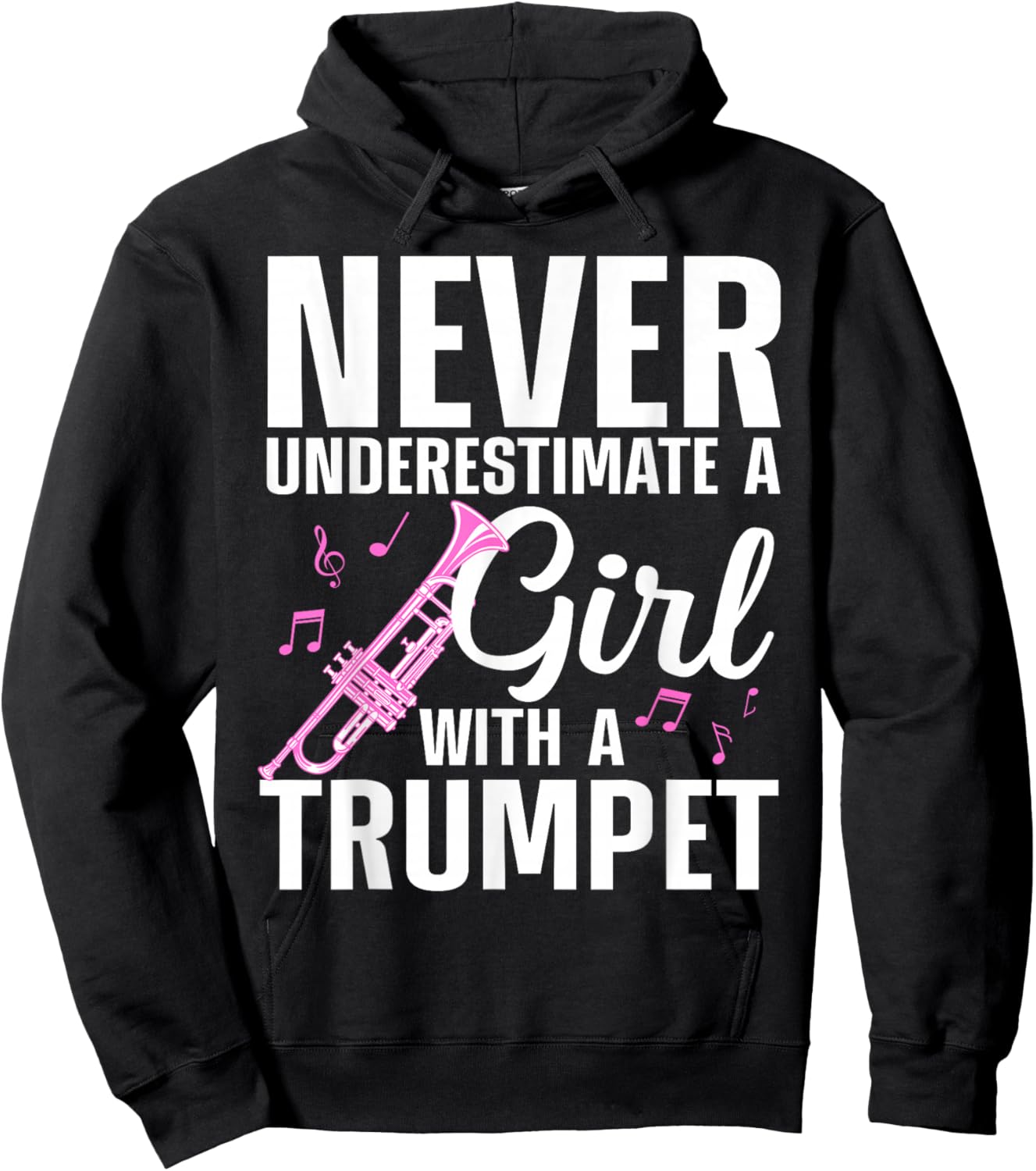 Cool Trumpet Girls Marching Band Trumpet Player Hoodie - Hoodie | Black