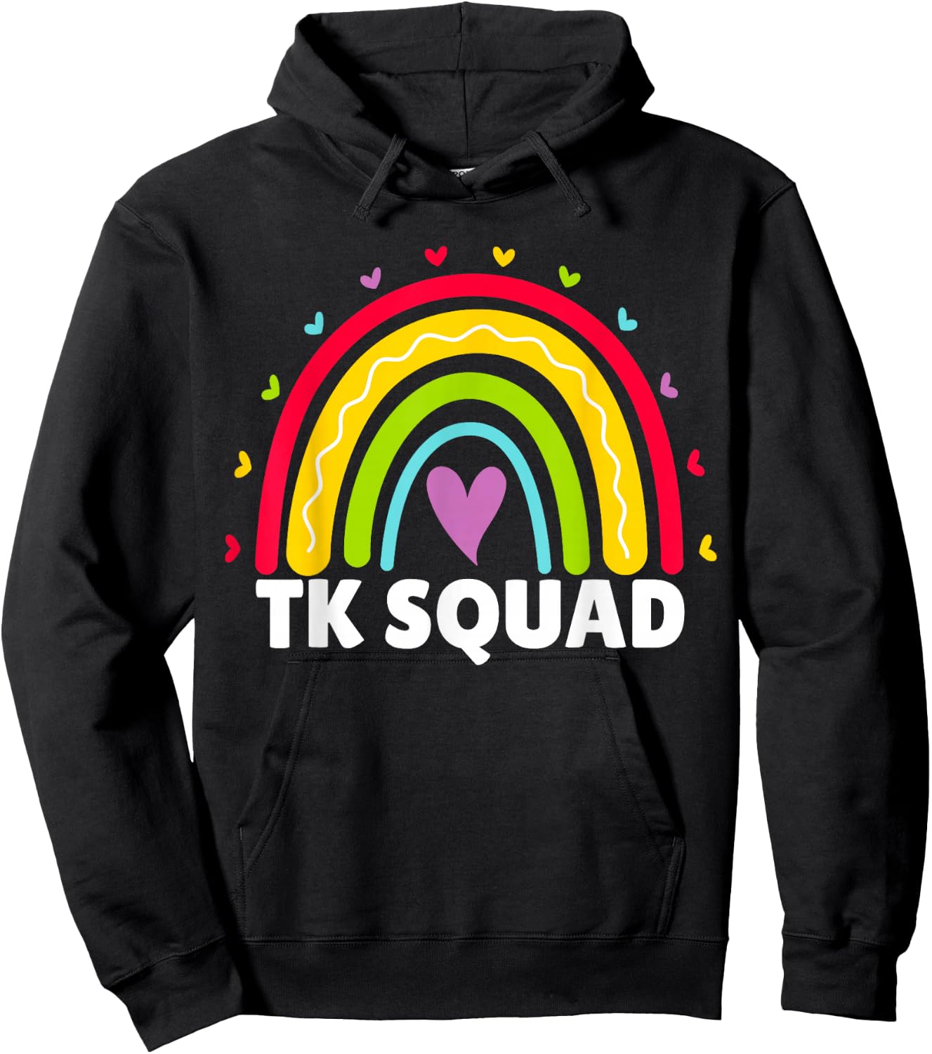 TK Squad Rainbow Transitional Kindergarten Teacher Cute TK Hoodie - Hoodie | Black