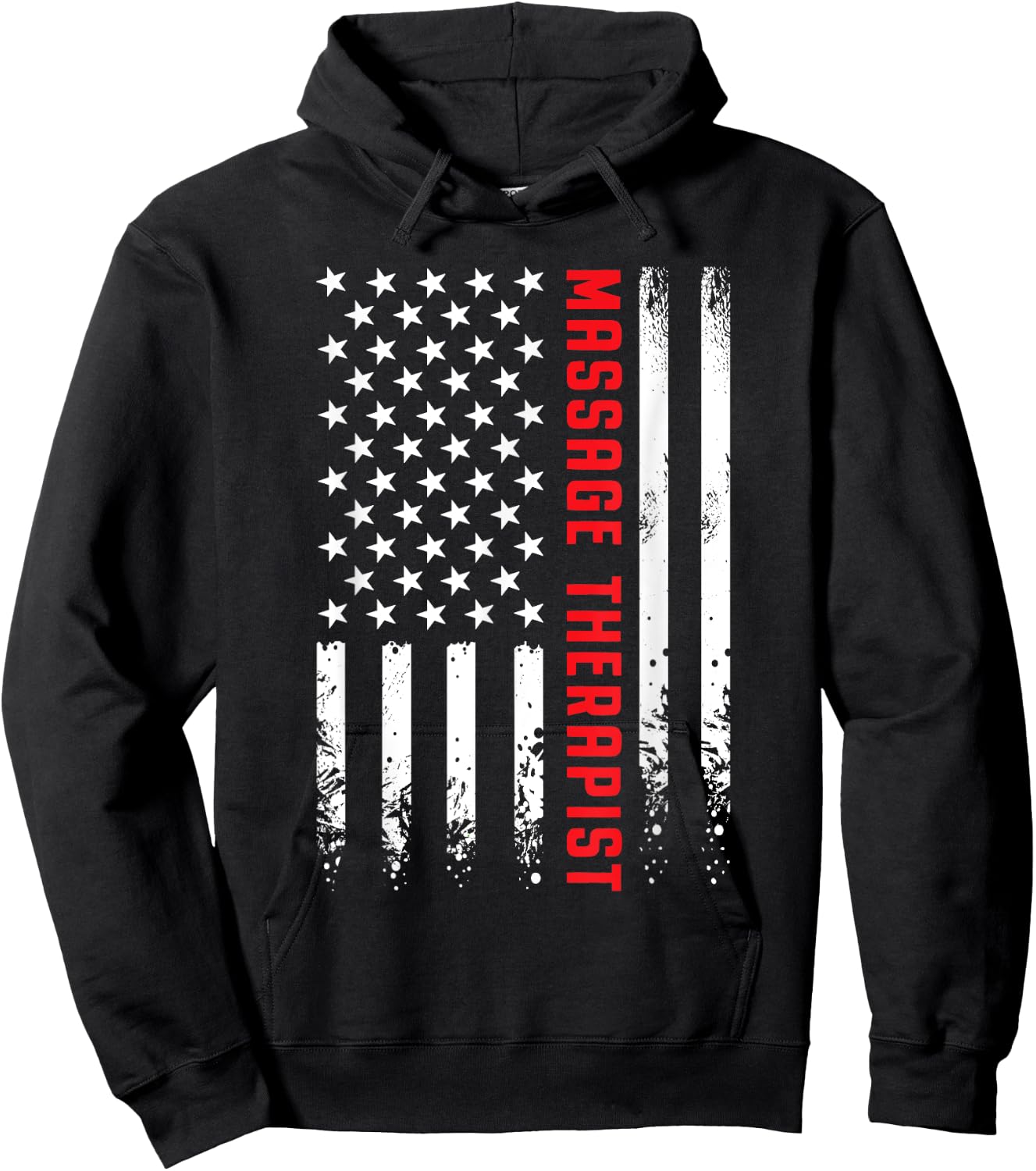 USA American Flag Licensed Massage Therapist 4th of July Women Men Hoodie - Hoodie | Black