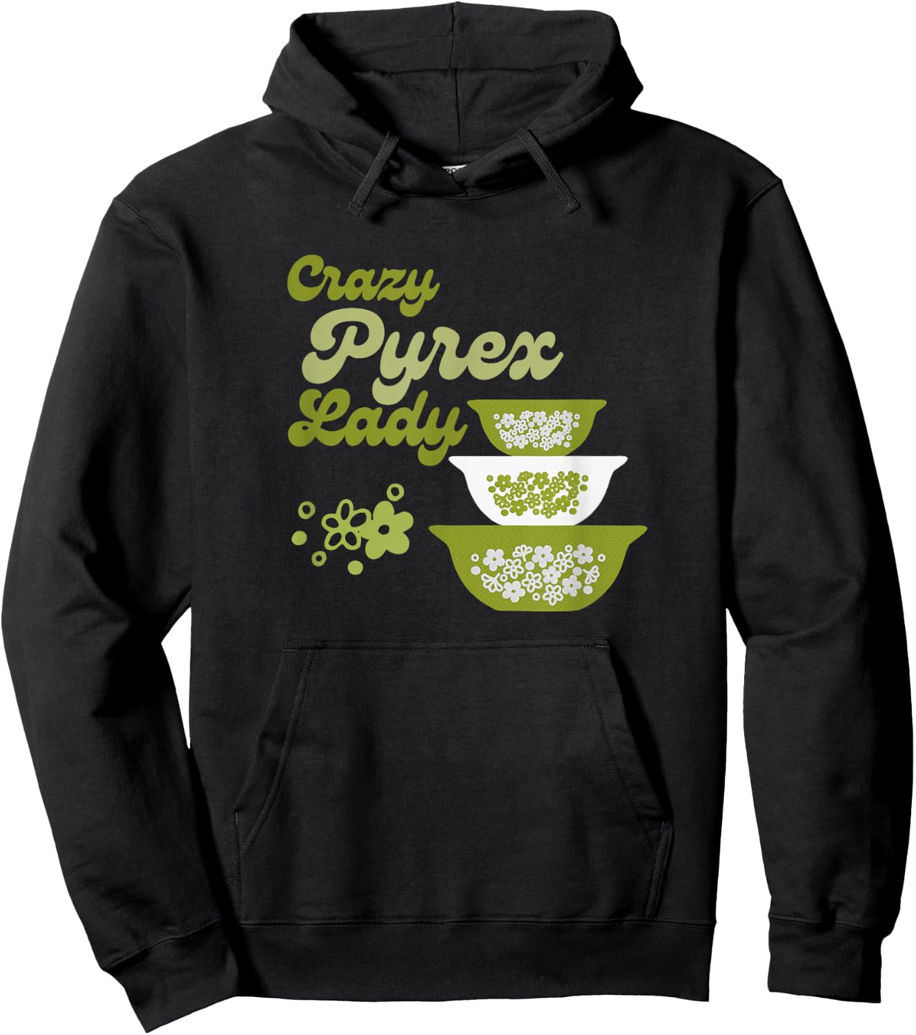 Crazy Pyrex Lady Spring Blossom Vintage Kitchen Collector Hoodie - Hoodie | Black