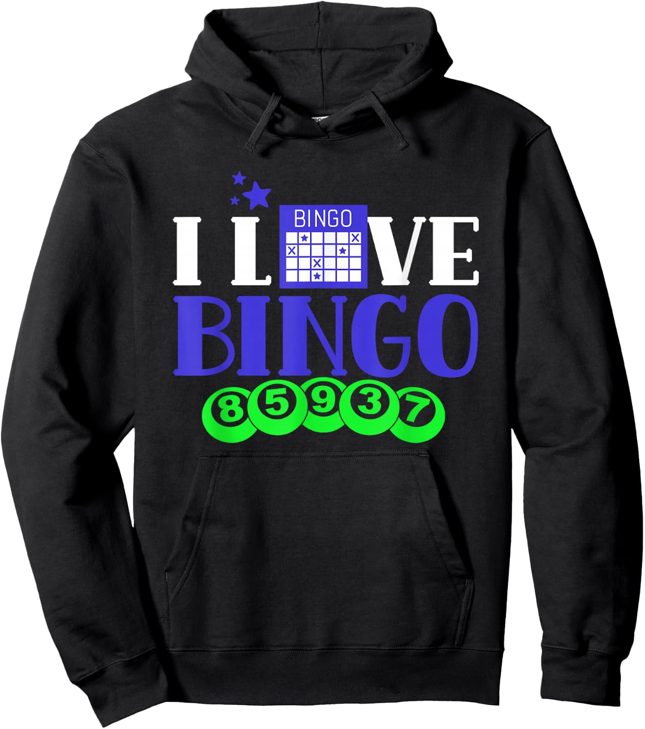 I Love Bingo Lover Humor Player Game Hoodie - Hoodie | Black
