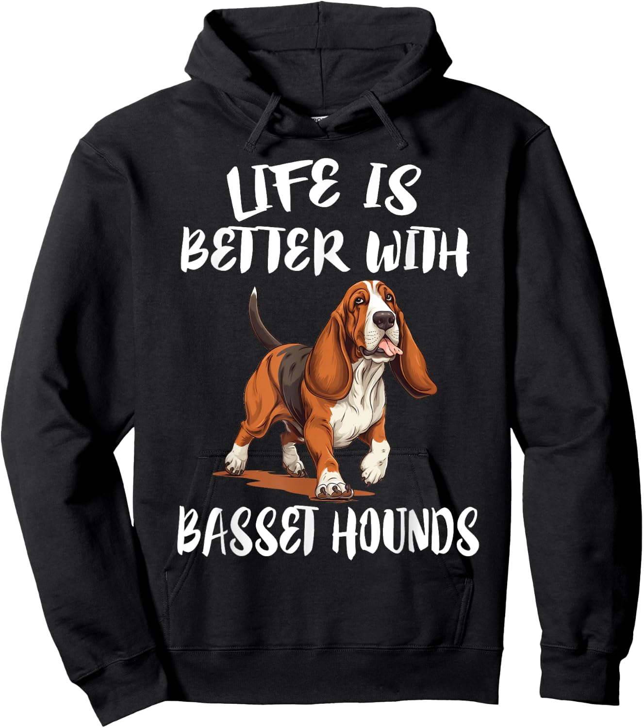 Life Is Better With Basset Hounds Dog Hoodie - Hoodie | Black