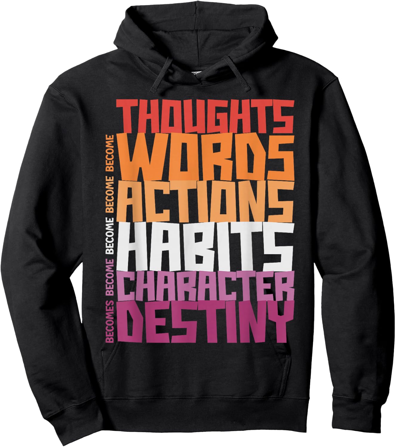 Thoughts Words Actions Habits Character Destiny Hoodie - Hoodie | Black