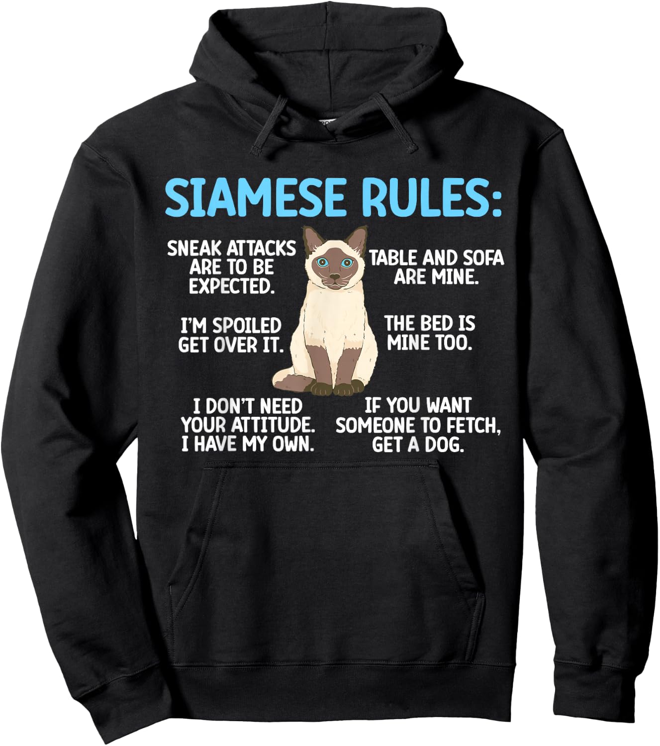 Siamese Rules Siamese Cat Owner Siamese Lover Hoodie - Hoodie | Black
