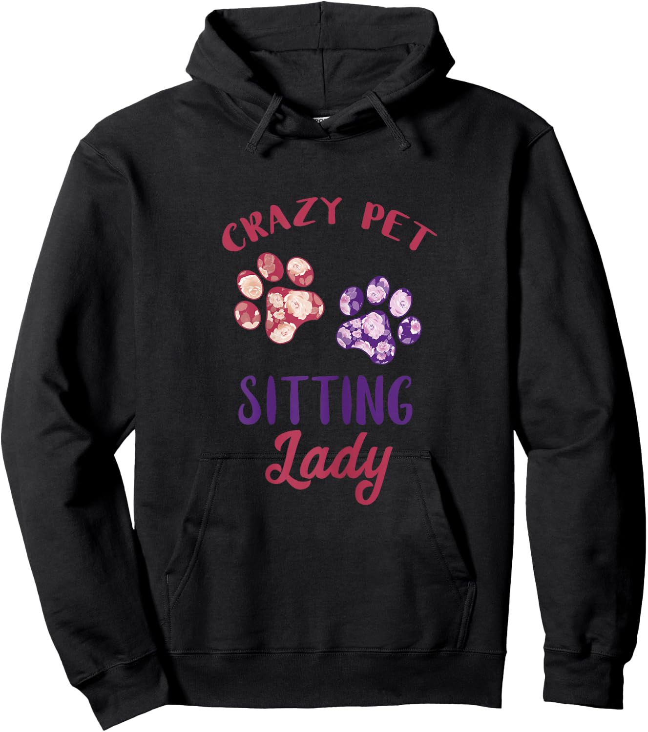 Pet Sitting Lady Dog Paw Dog Sitter Pet Watcher Pet Sitter Hoodie - Hoodie | Black