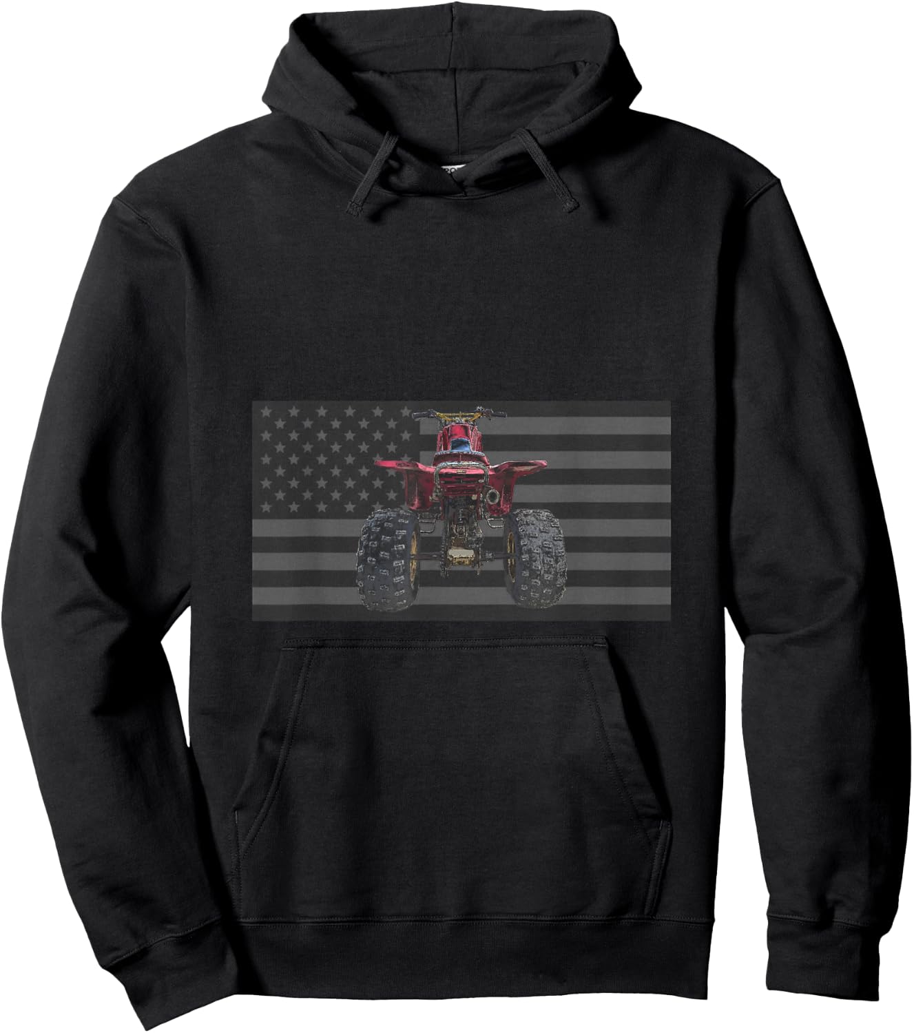 Vintage Three Wheeler American Flag ATC ATV Retro 3 Wheeler Hoodie - Hoodie | Black