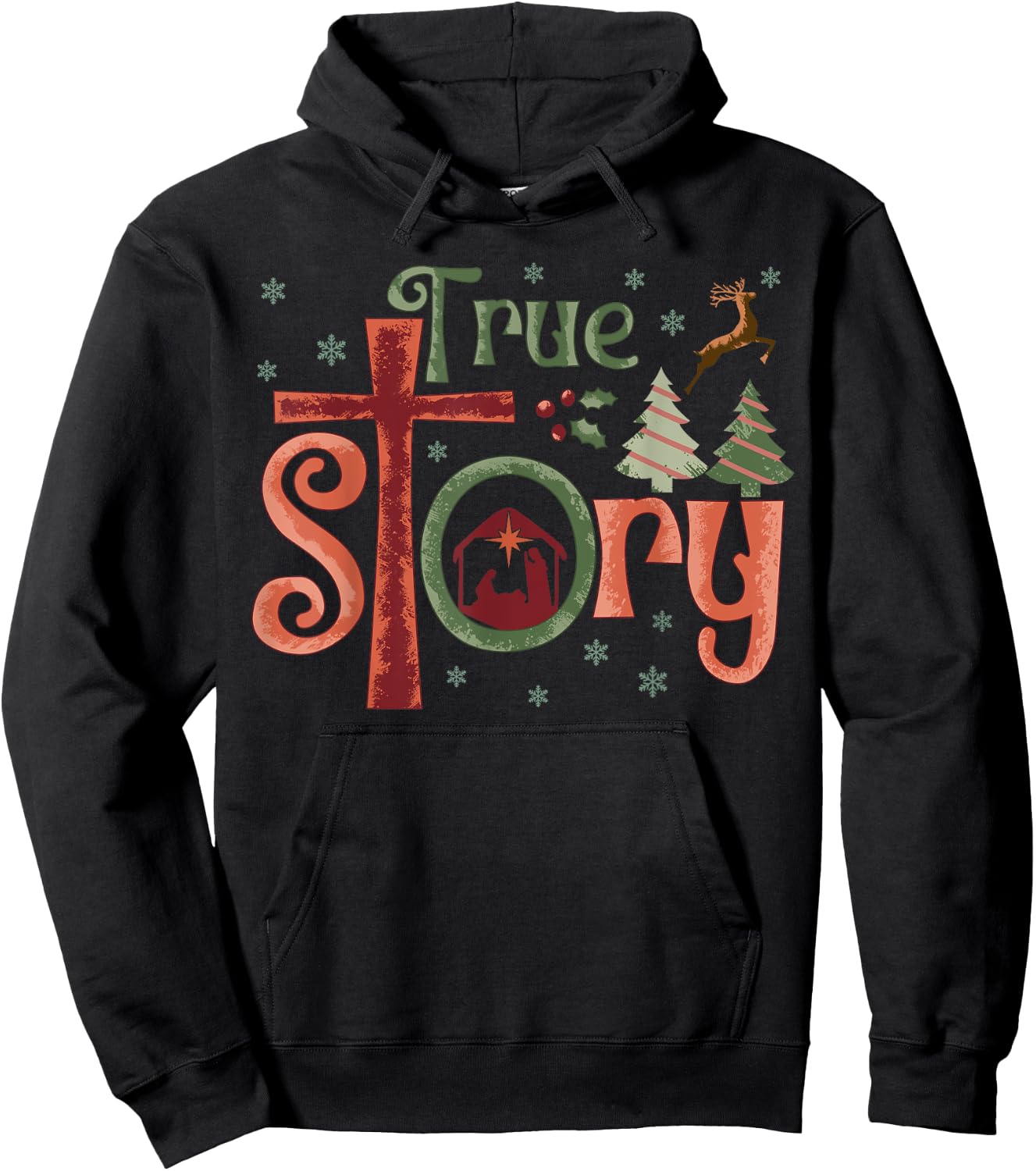 Cool Christian Christmas Resurrection Day Jesus True Story Hoodie - Hoodie | Black