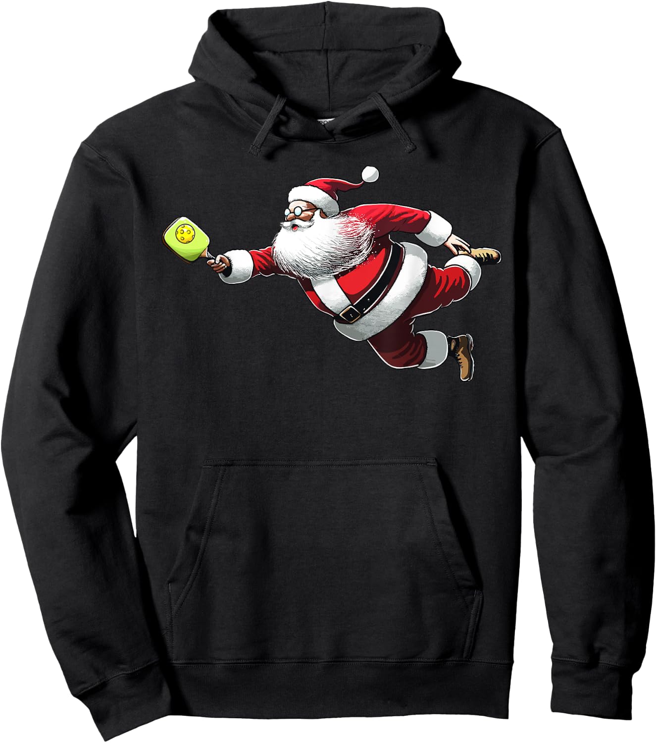 Funny Pickleball Lover Christmas Santa Claus Men Women Hoodie - Hoodie | Black