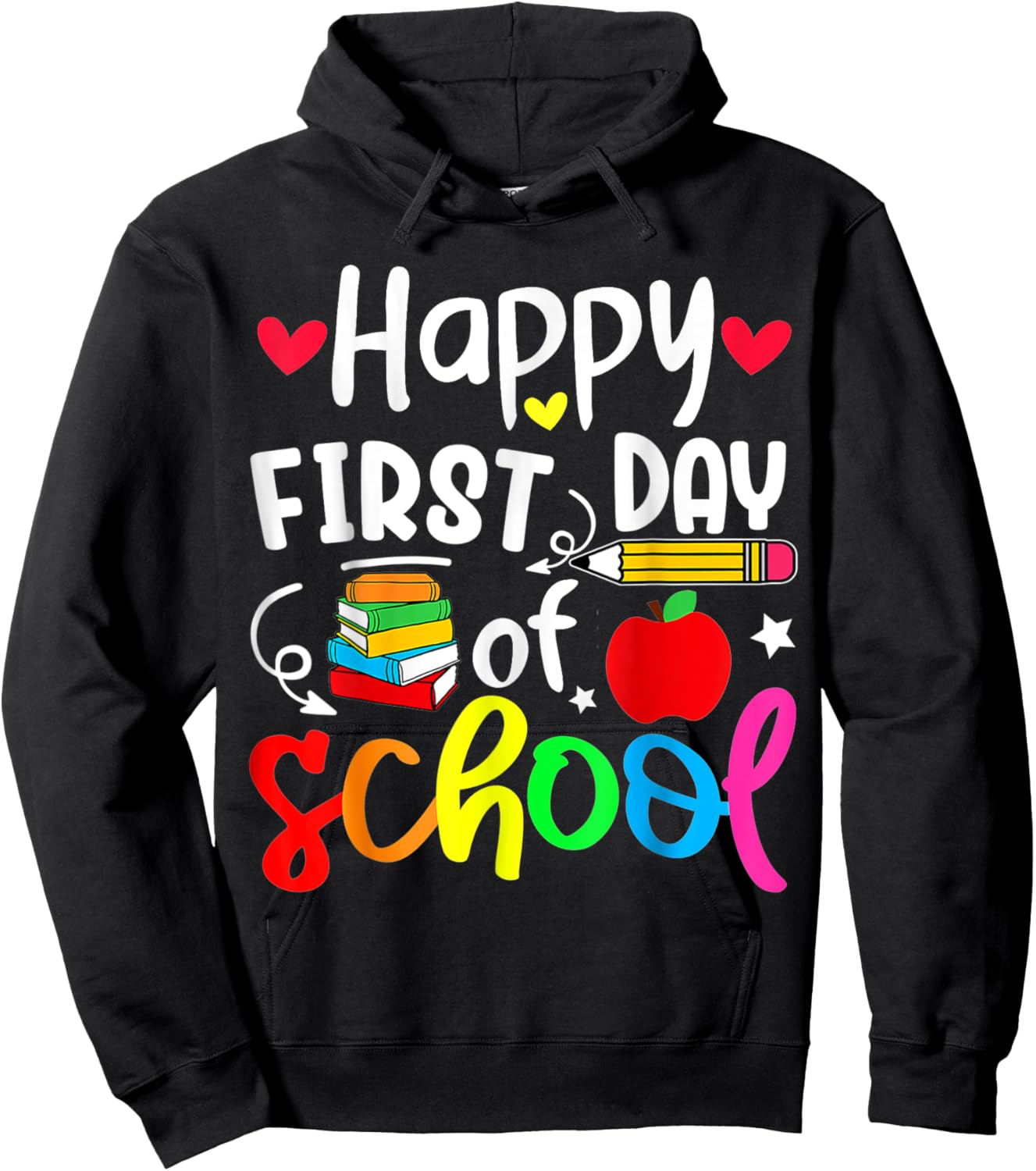 Back To School Happy First Day Of School Student Teacher Women Kids Hoodie - Hoodie | Black