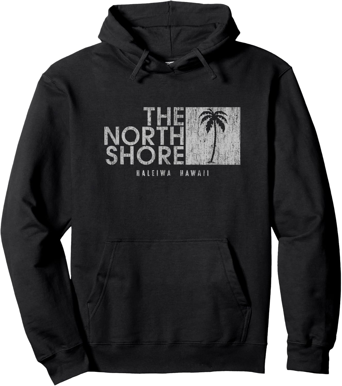 The North Shore Hawaii Palm Tree Vintage Style Hoodie - Hoodie | Black