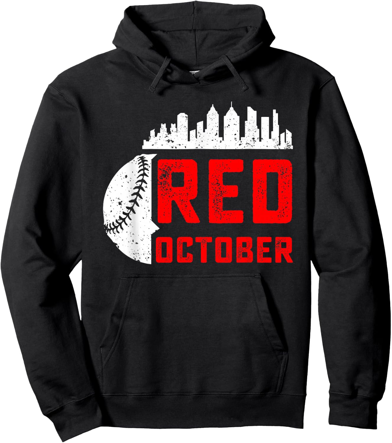 Funny In October We Red Baseball Hoodie - Hoodie | Black
