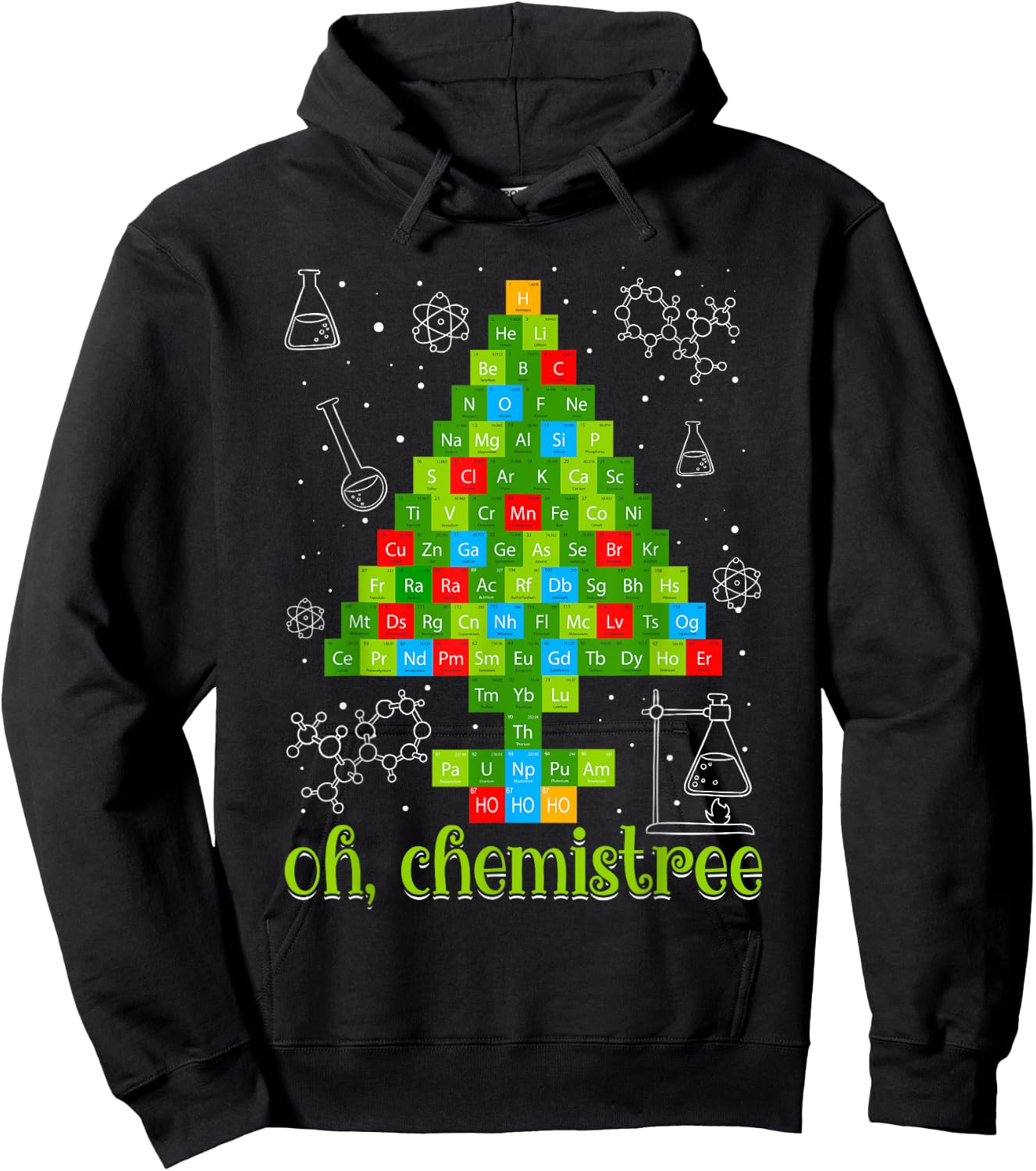 Science Christmas Oh Chemist Tree Chemistree Chemistry Hoodie - Hoodie | Black