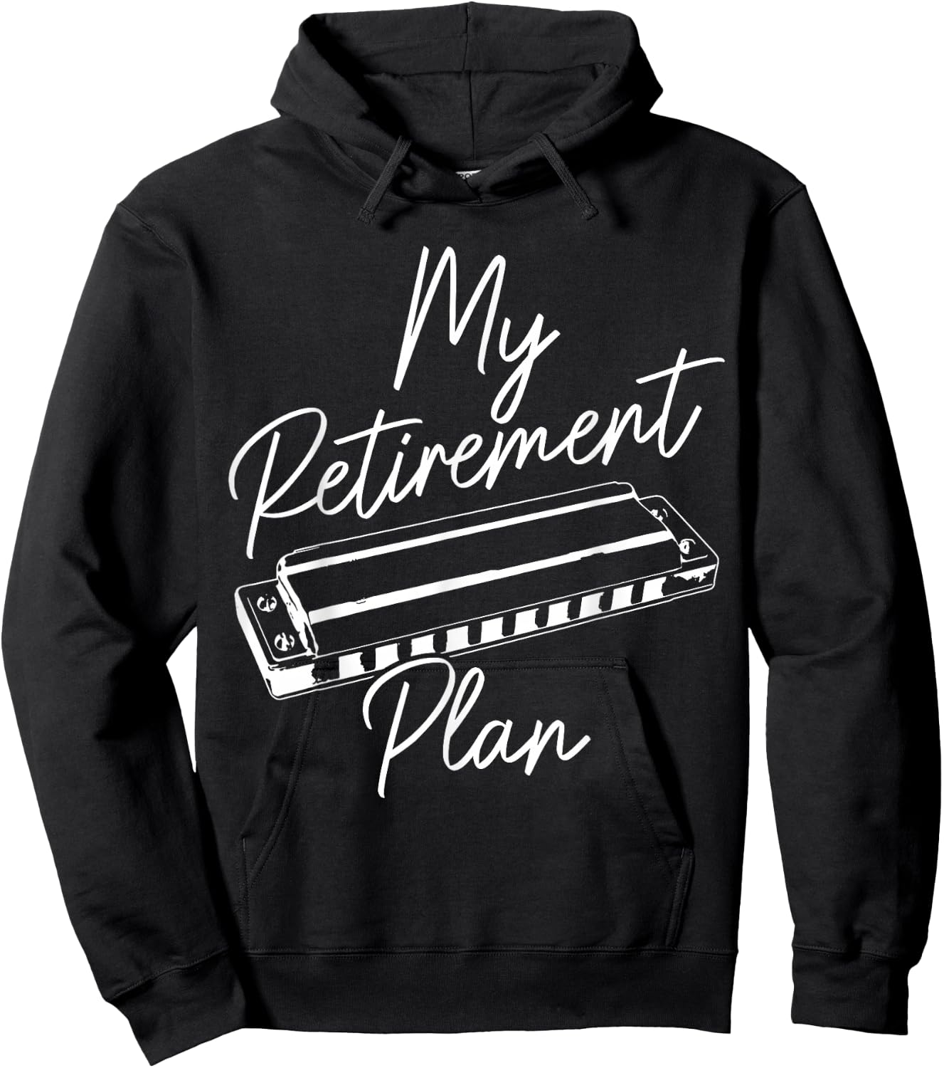 Harmonica Player My Retirement Plan Blues Music Vintage Hoodie - Hoodie | Black