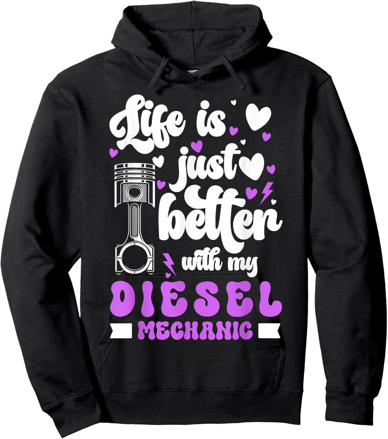 Diesel Mechanic Girlfriend Diesel Mechanic Wife Hoodie - Hoodie | Black