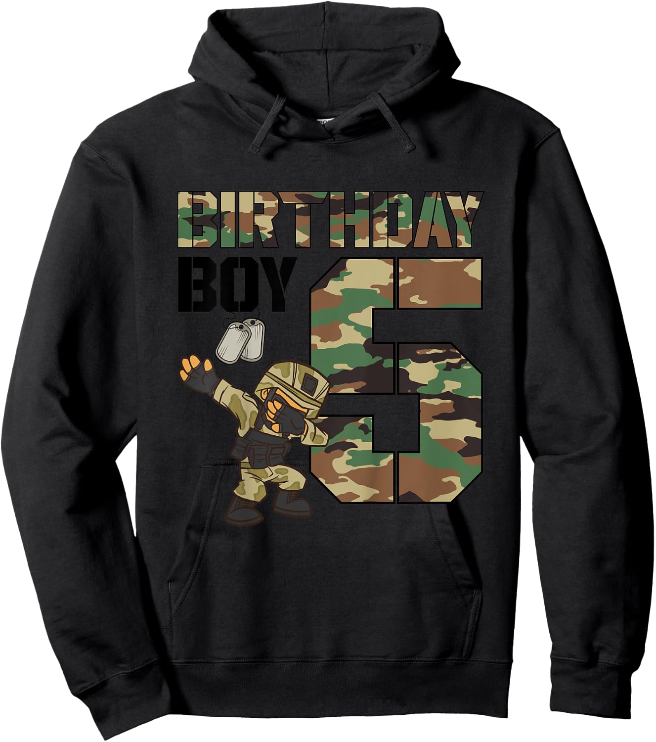 Kids 5 Year Old Boy Military Army 5th Birthday Boy Matching Hoodie - Hoodie | Black