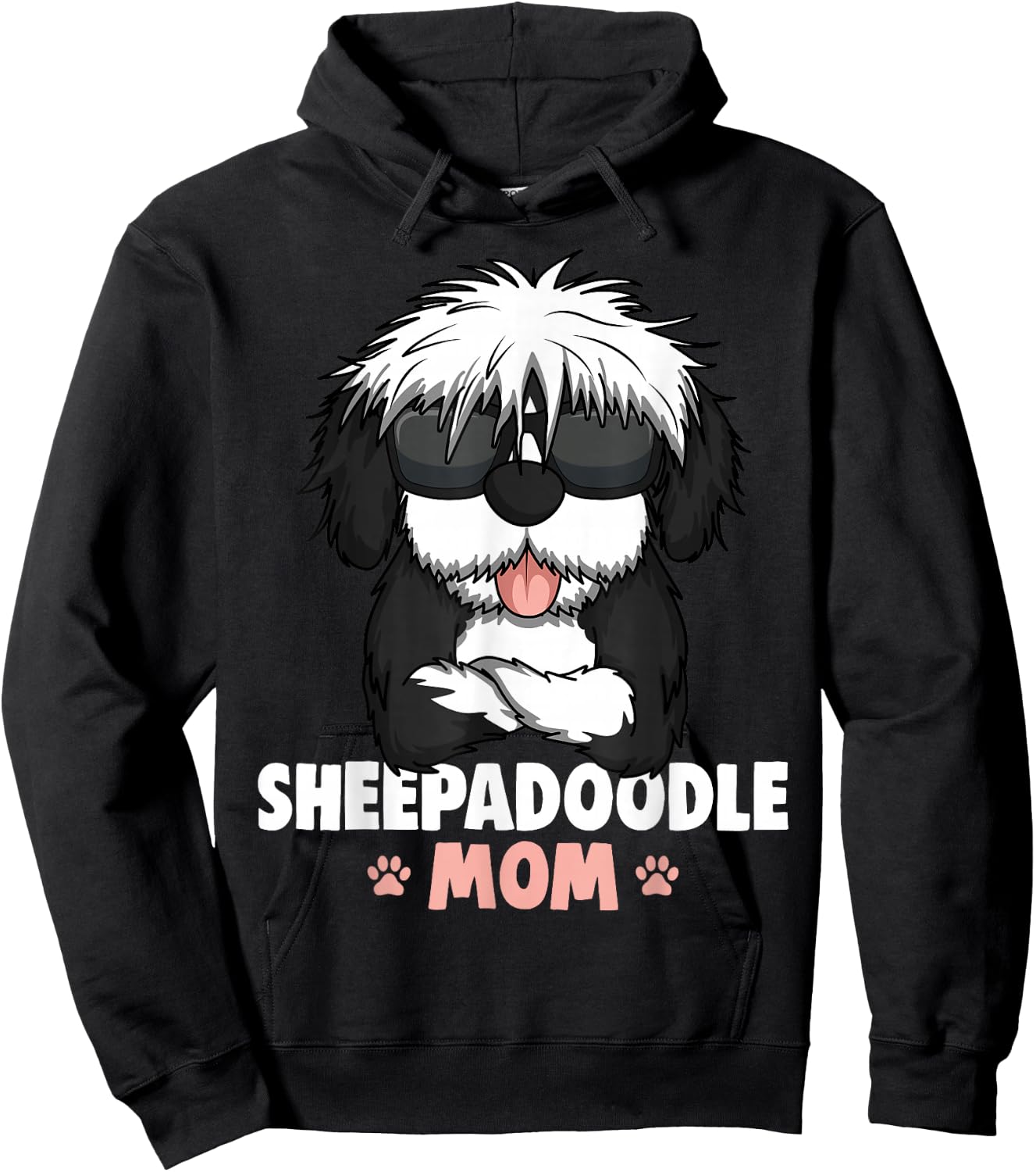Sheepadoodle Mom Dog Hoodie - Hoodie | Black