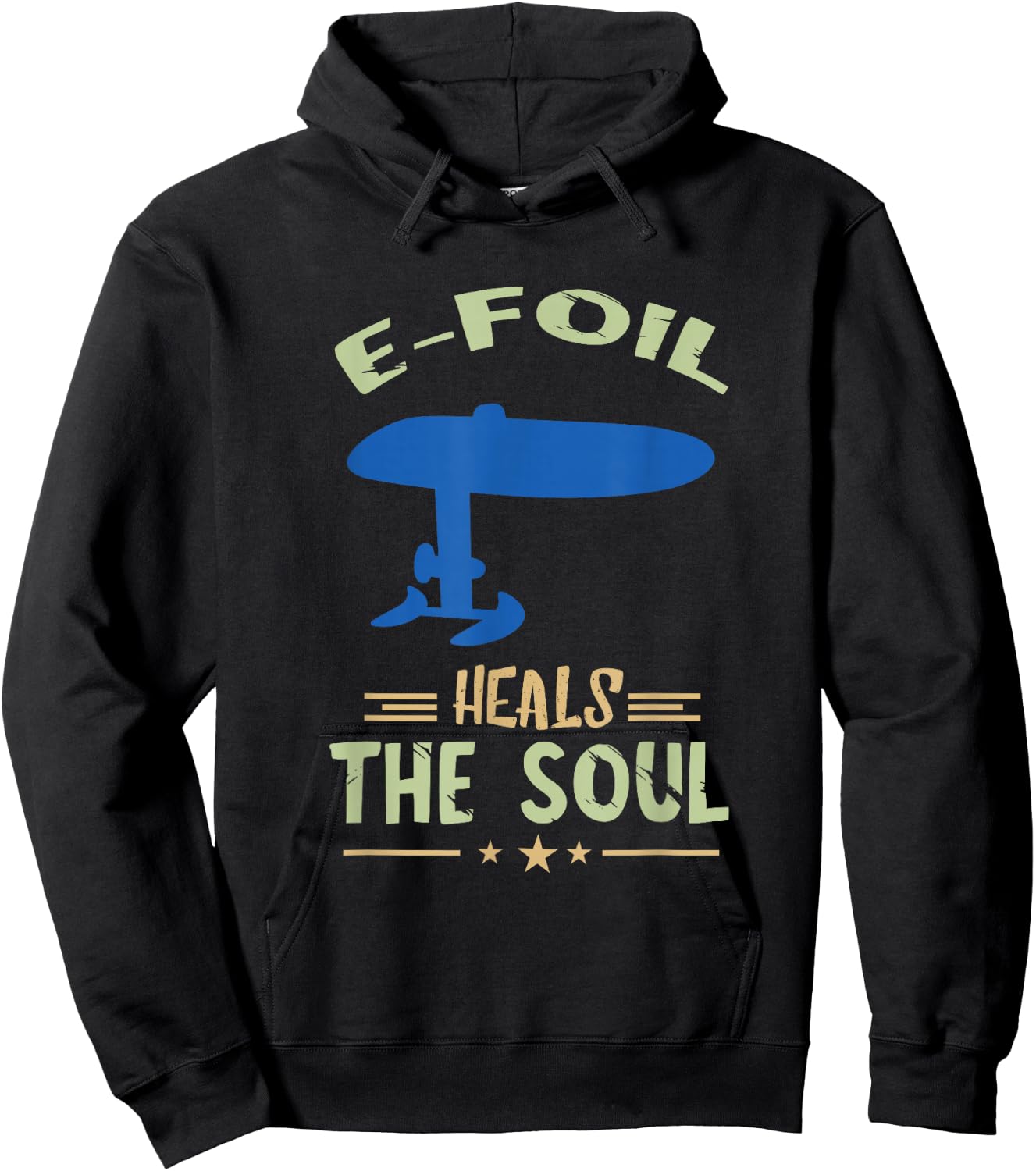 Foil Heals The Soul Electric Hydrofoil Surfboard Foiling Hoodie - Hoodie | Black